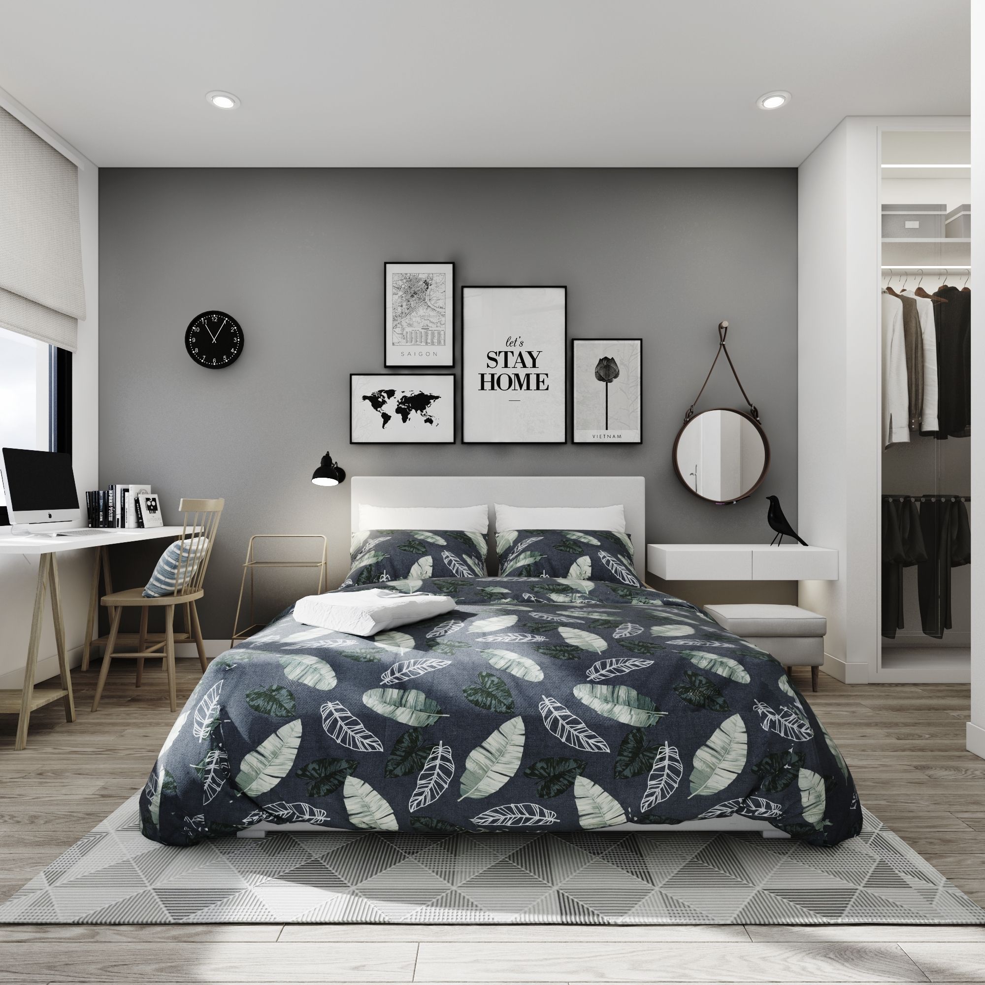 Best price 104 Green leaves on dark grey
