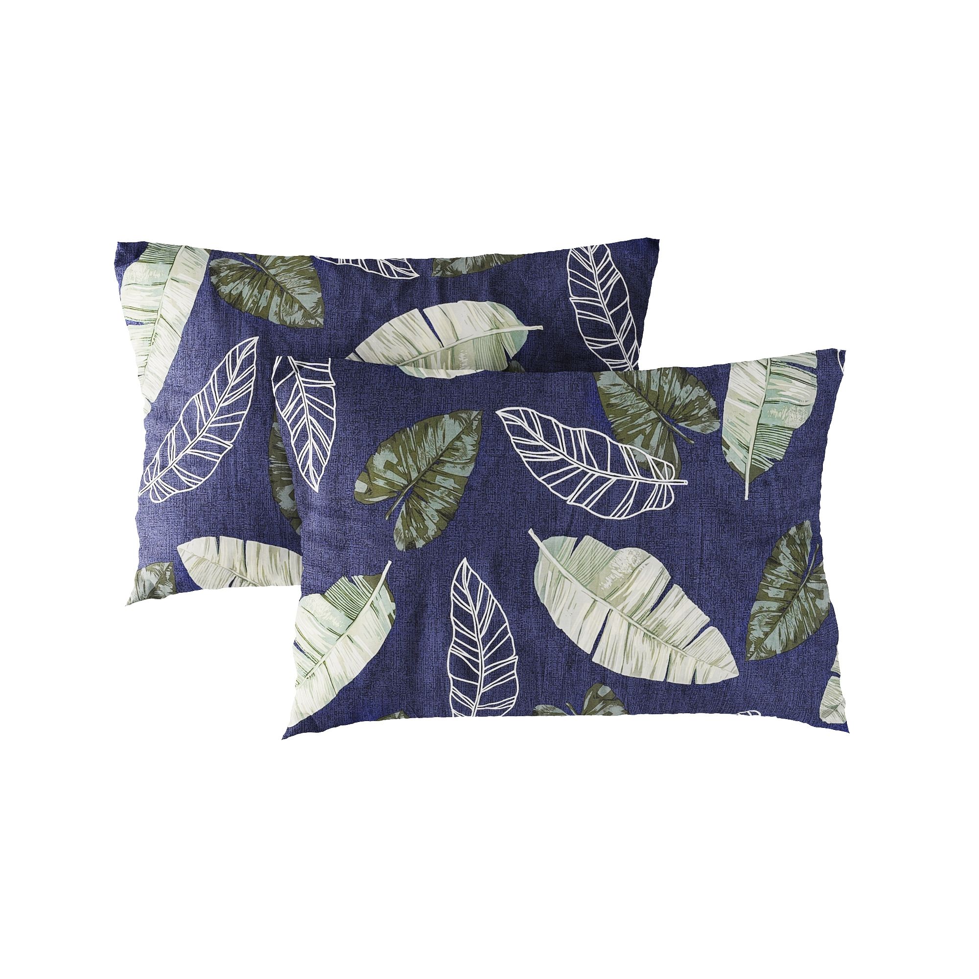 Pillow case 104 Leaf on navy blue