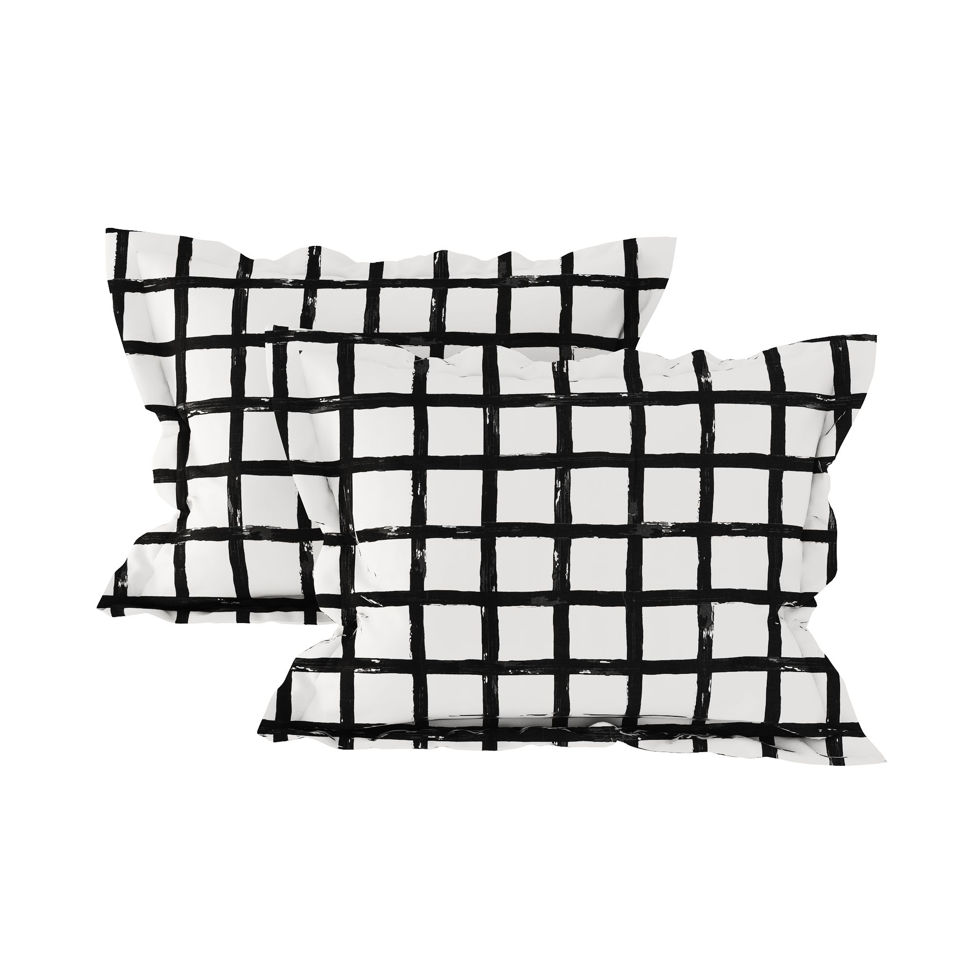 Pillow case 172 Black grid on white