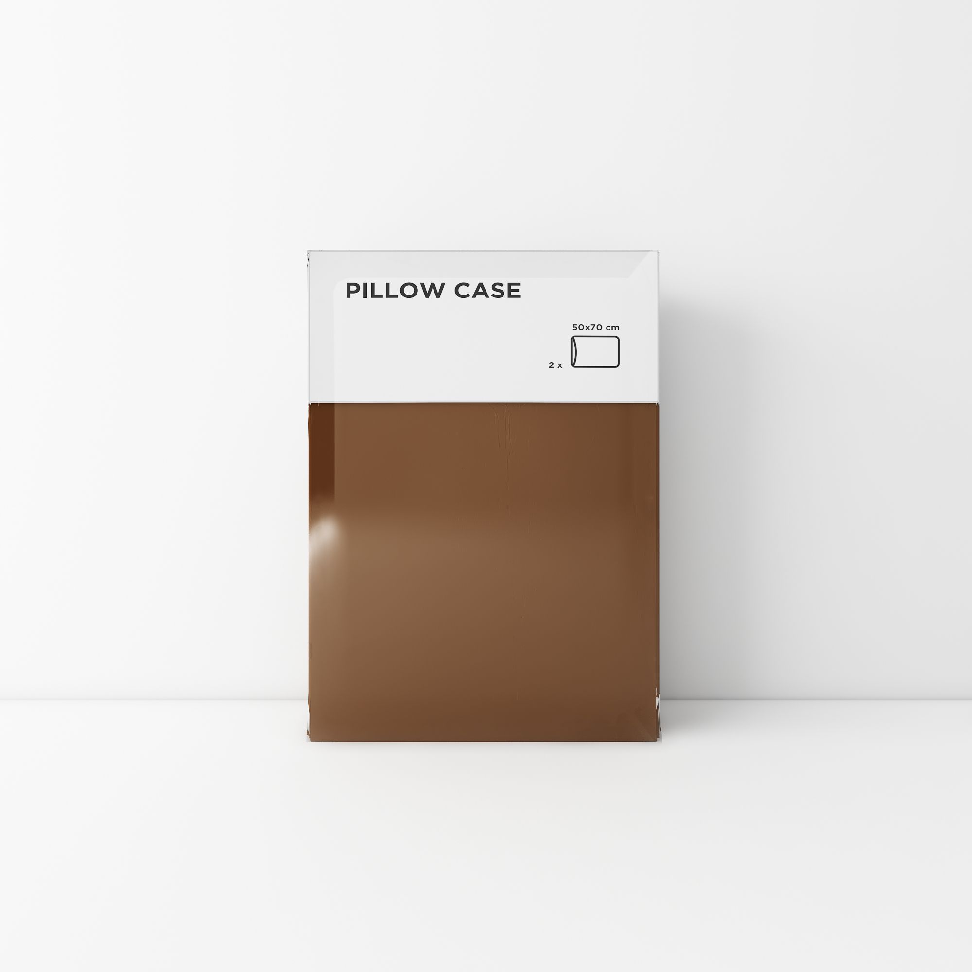 Standard pillow case 21 Dark brown (2pcs)