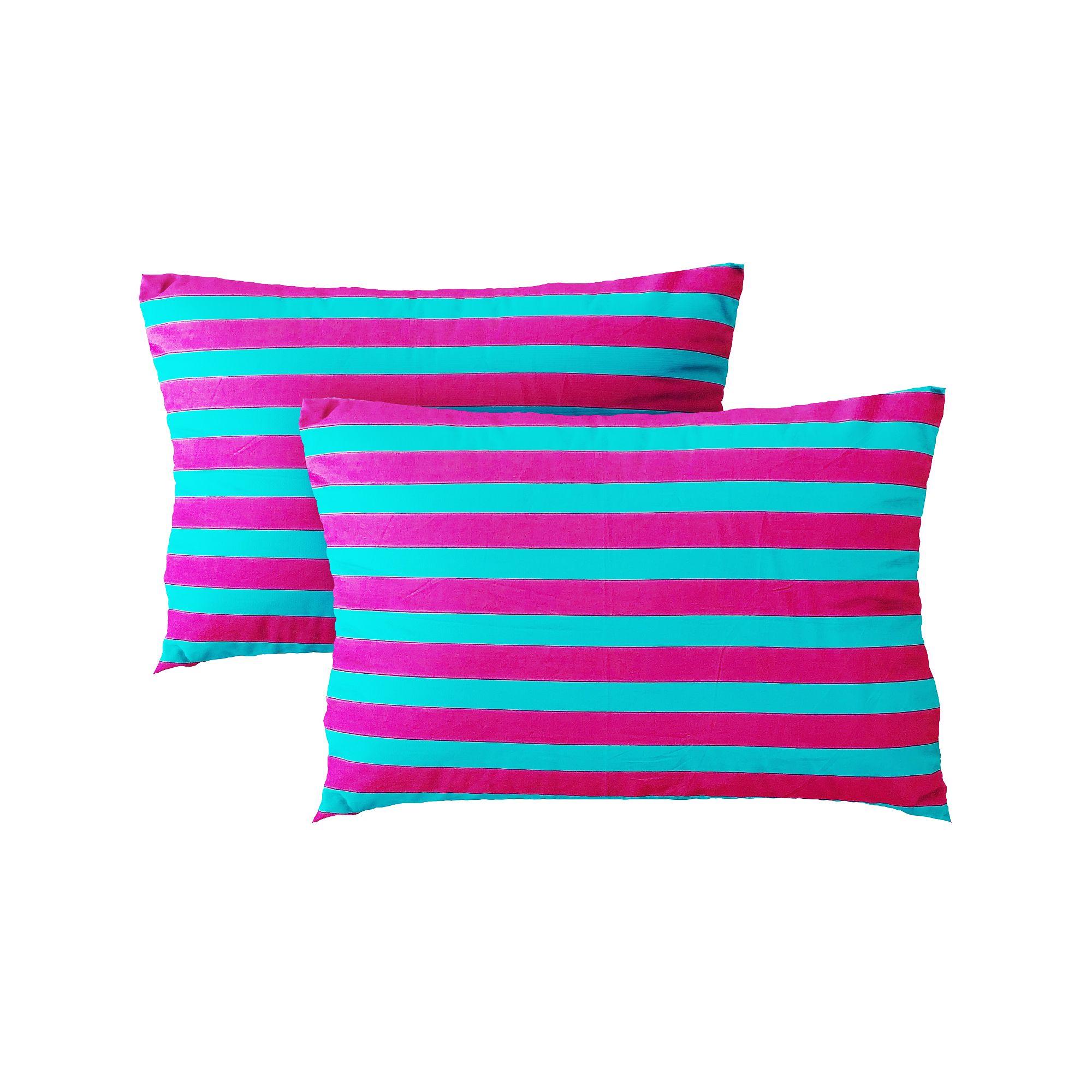 Pillow case 351 Pink blue striped