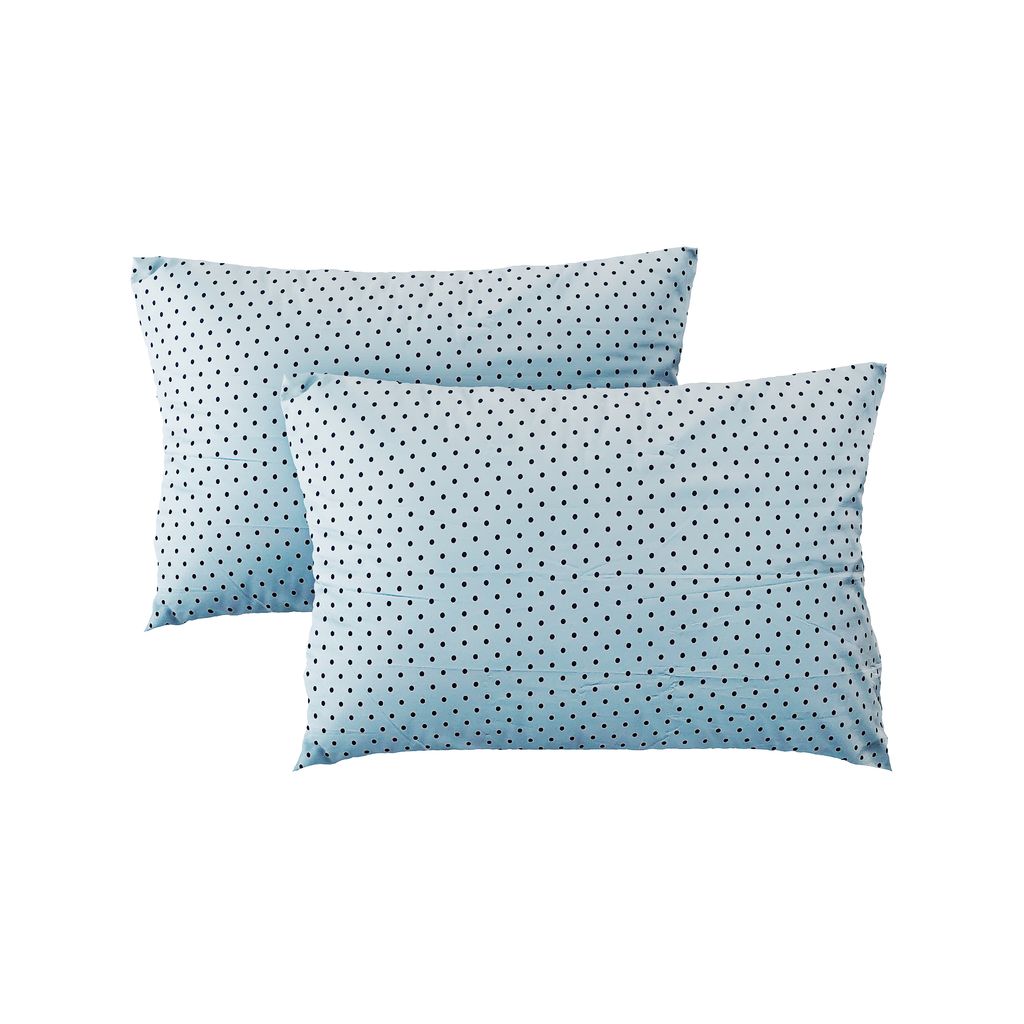 Pillow case 386 Black dots on blue