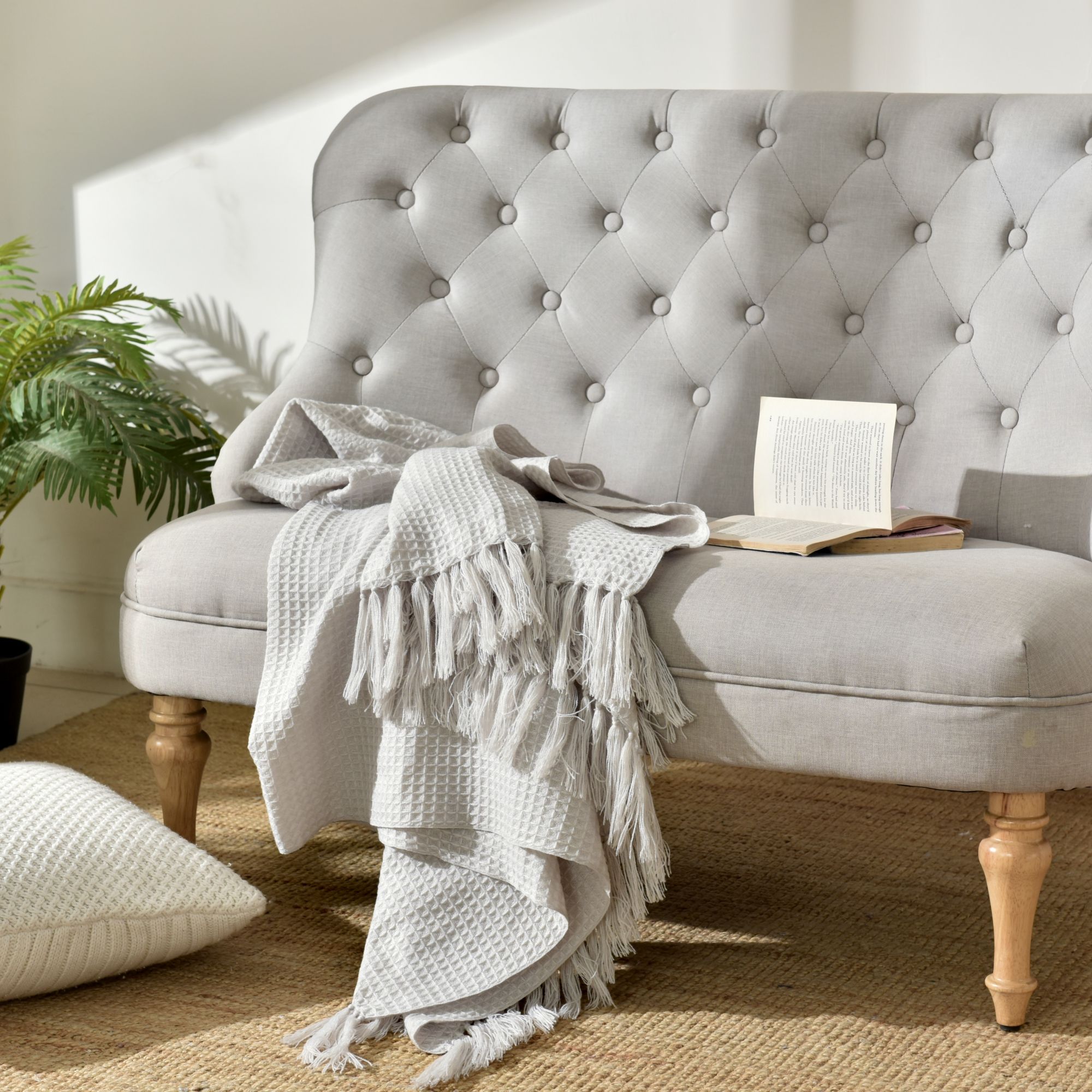 Mền sofa Beige waffle