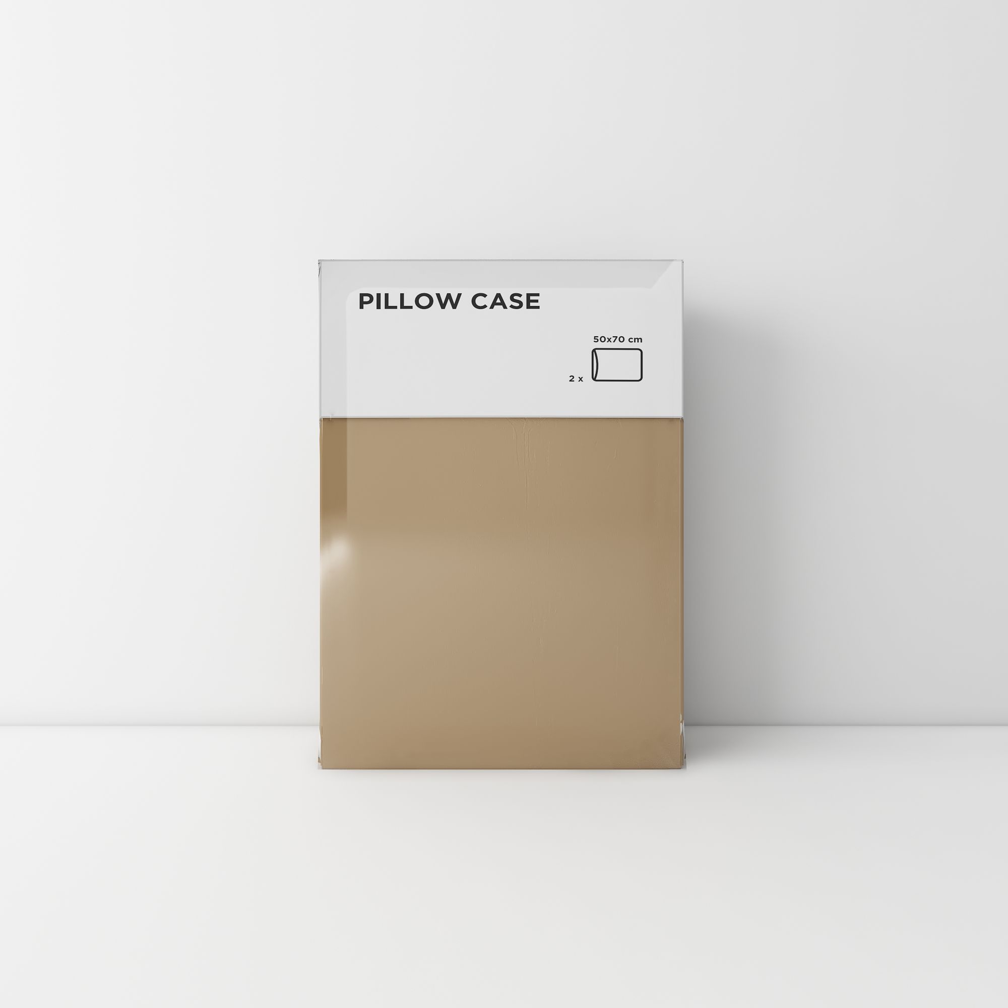 Standard pillow case 03 Light brown (2pcs)