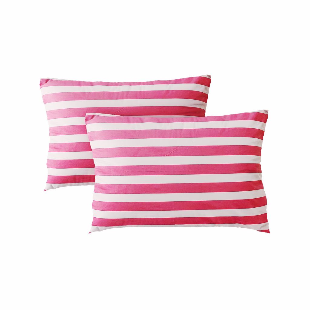 Pillow case 409 Pink white striped