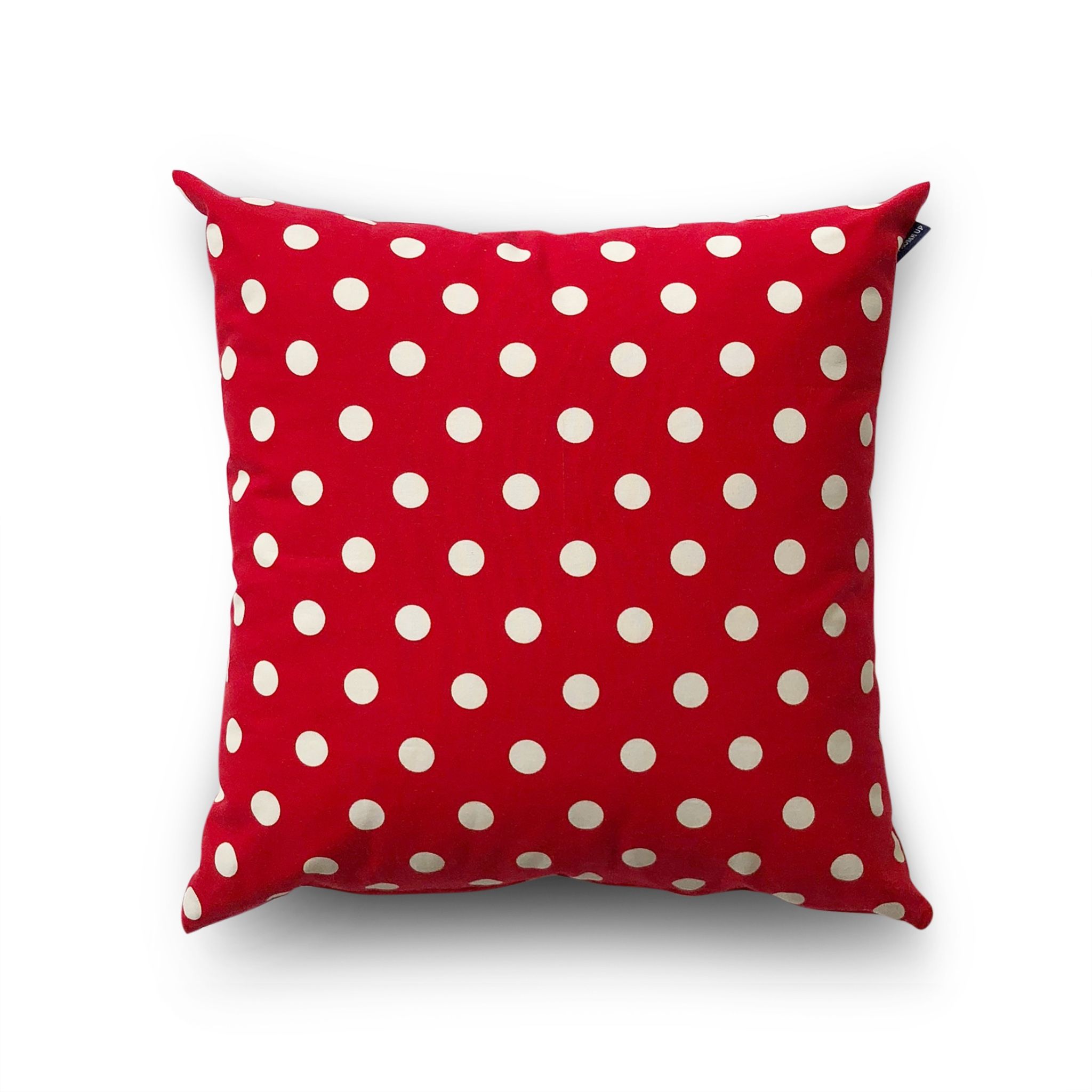 Cushion cover 46 White polka dot on red