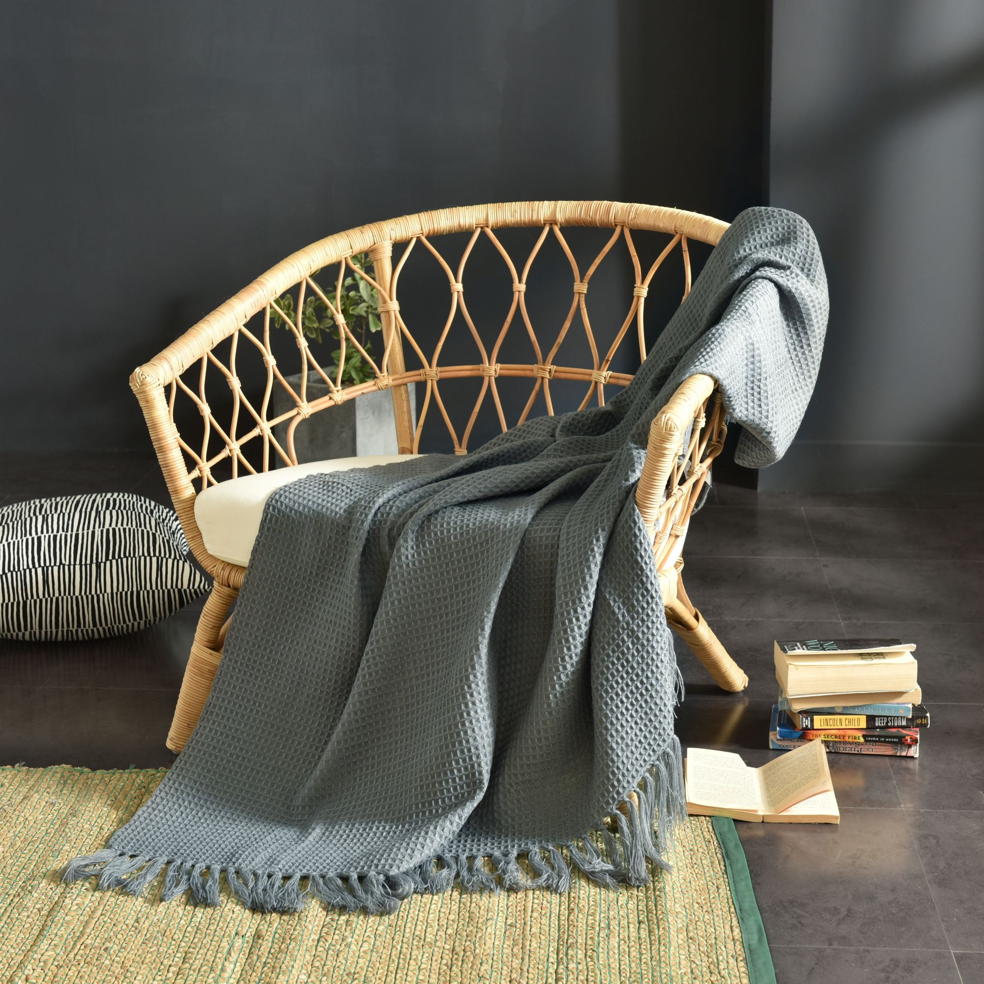 Mền sofa Grey waffle