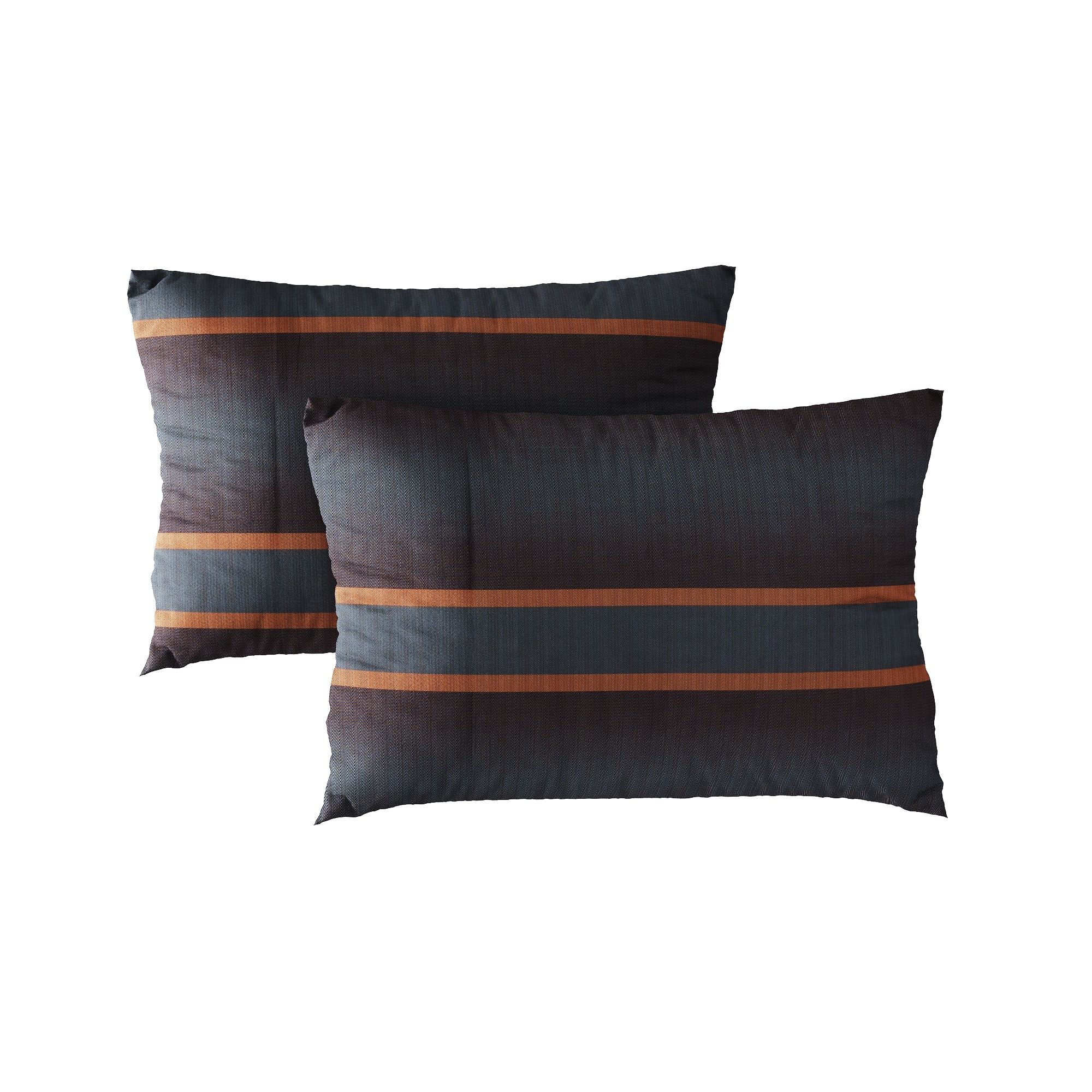 Pillow case 135 Orange lines on grey