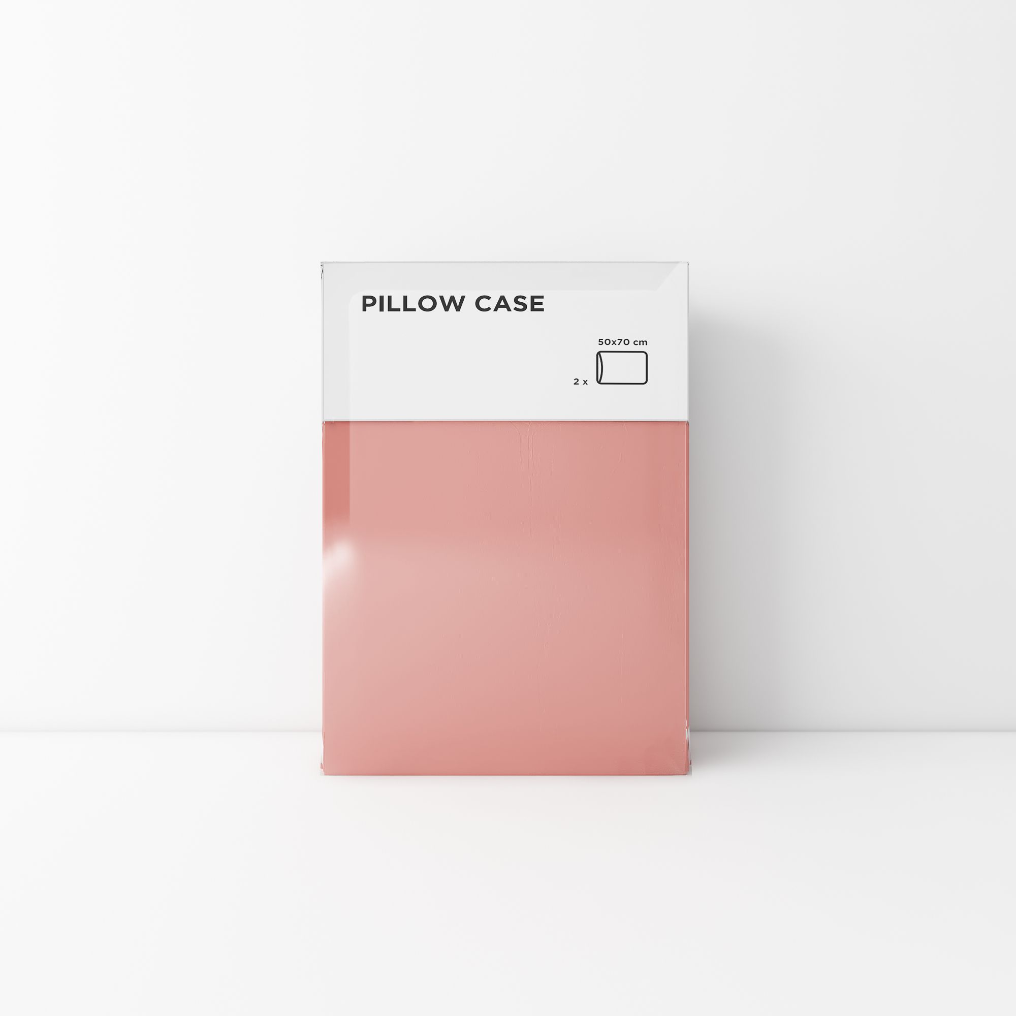 Standard pillow case 08 Light pink (2pcs)