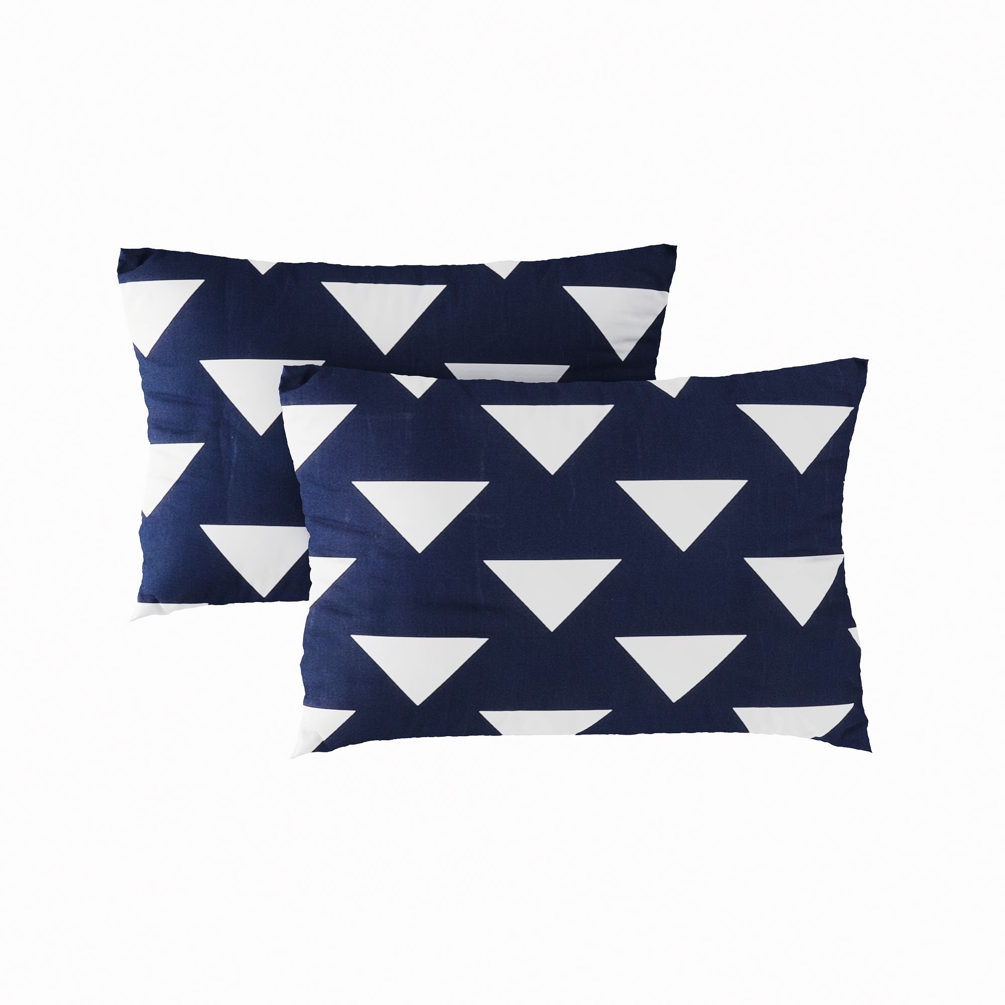 Pillow case 168 White triangle on navy
