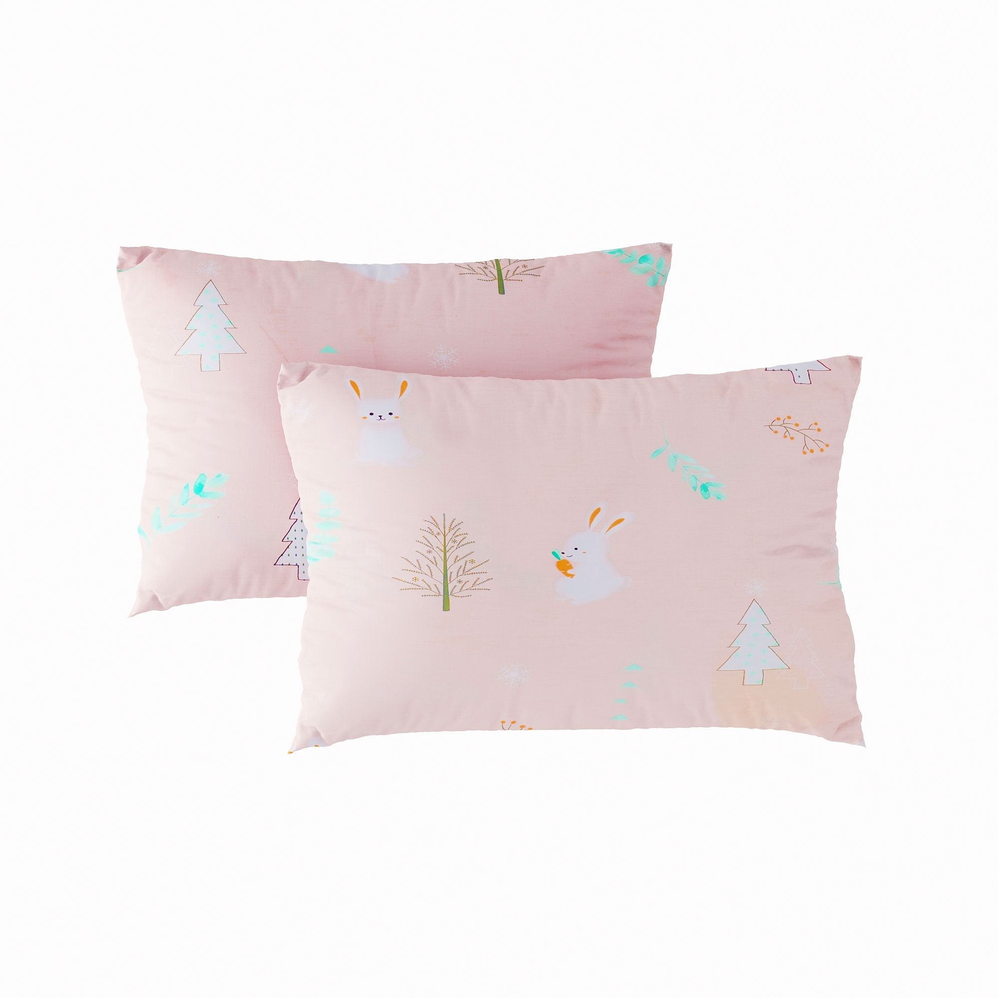 Pillow case 170 White rabbit on pink