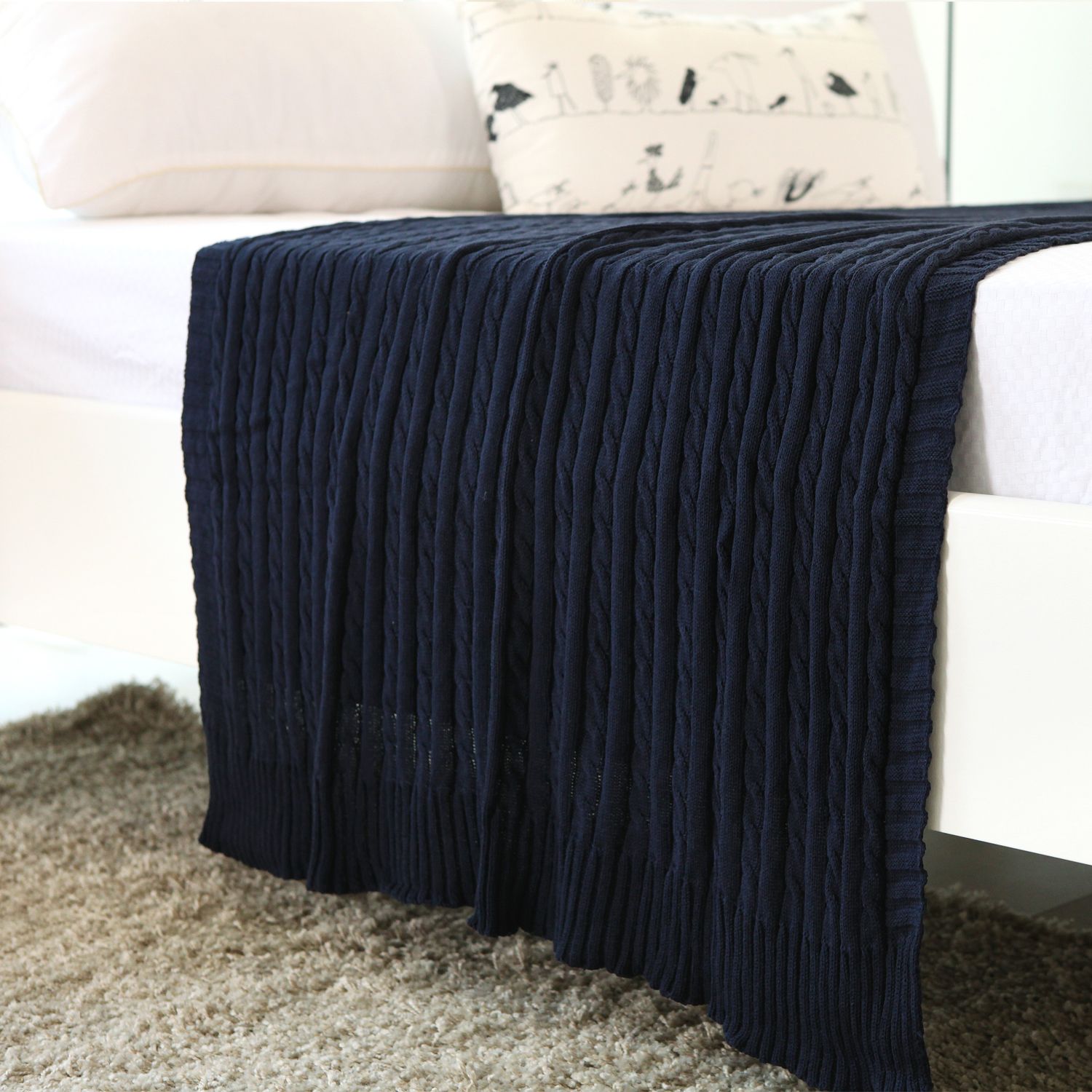 Mền sofa Warmy navy blue