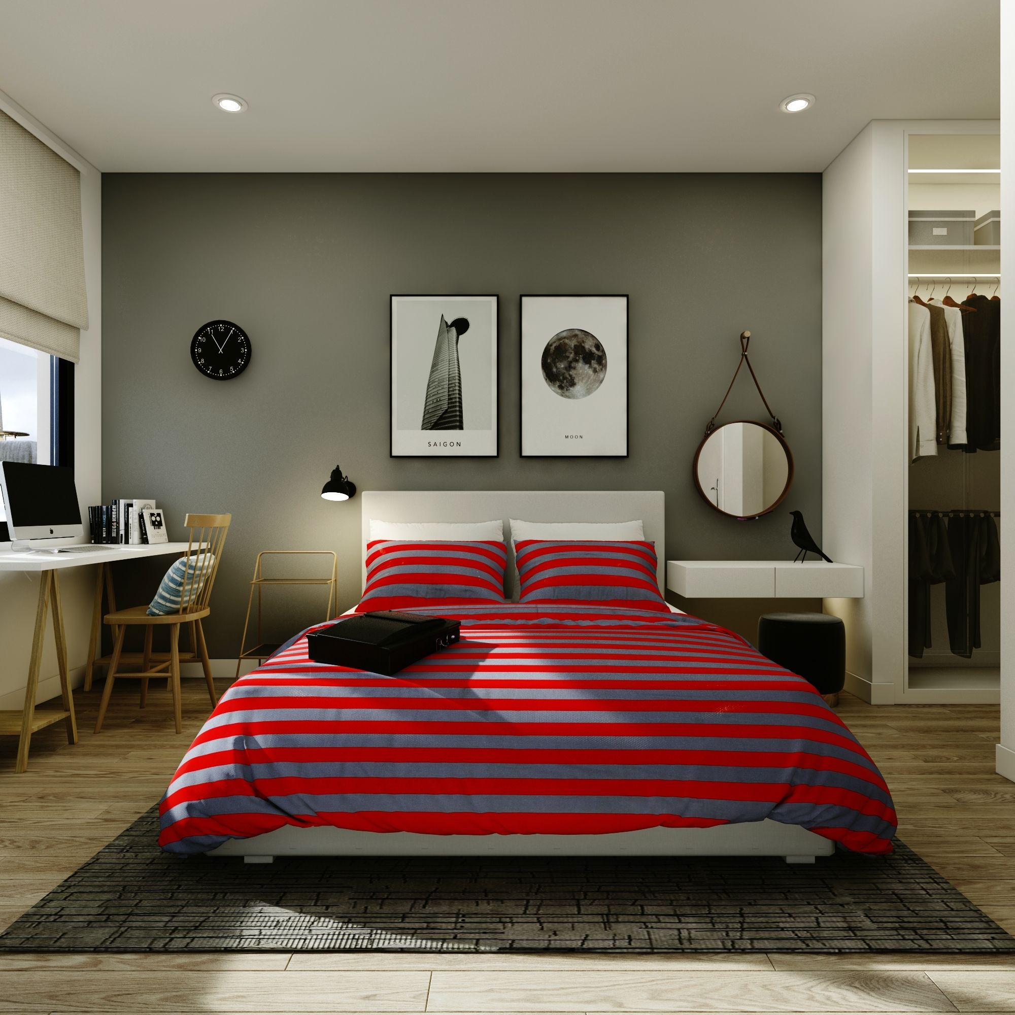 Best price 113 Red and dark grey stripe