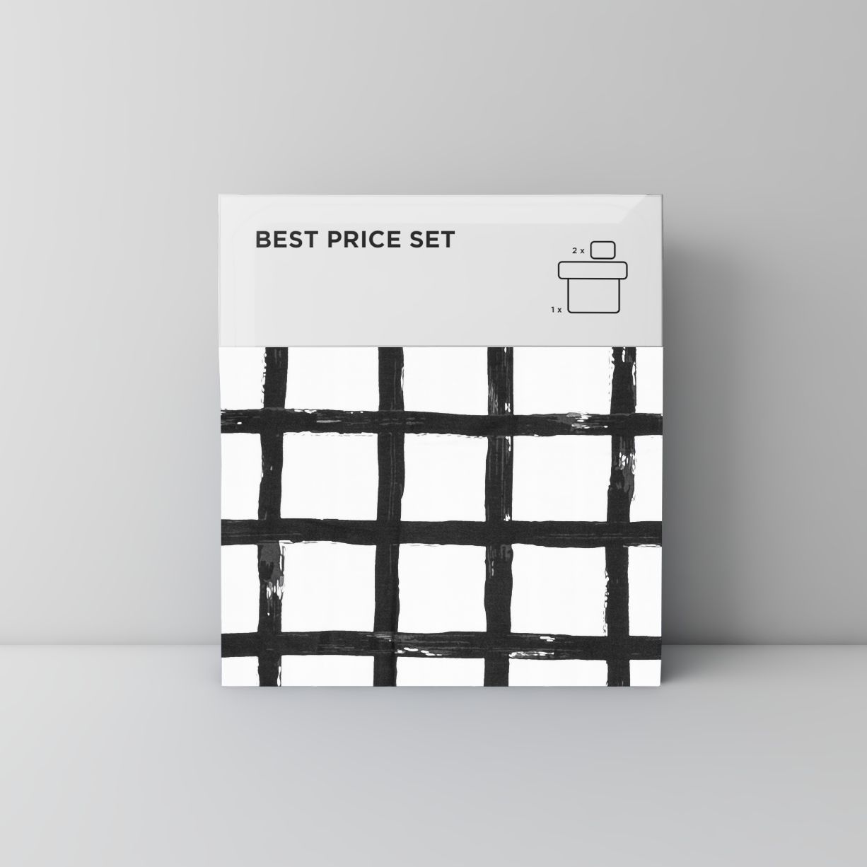 Best price 126 Black grid on white