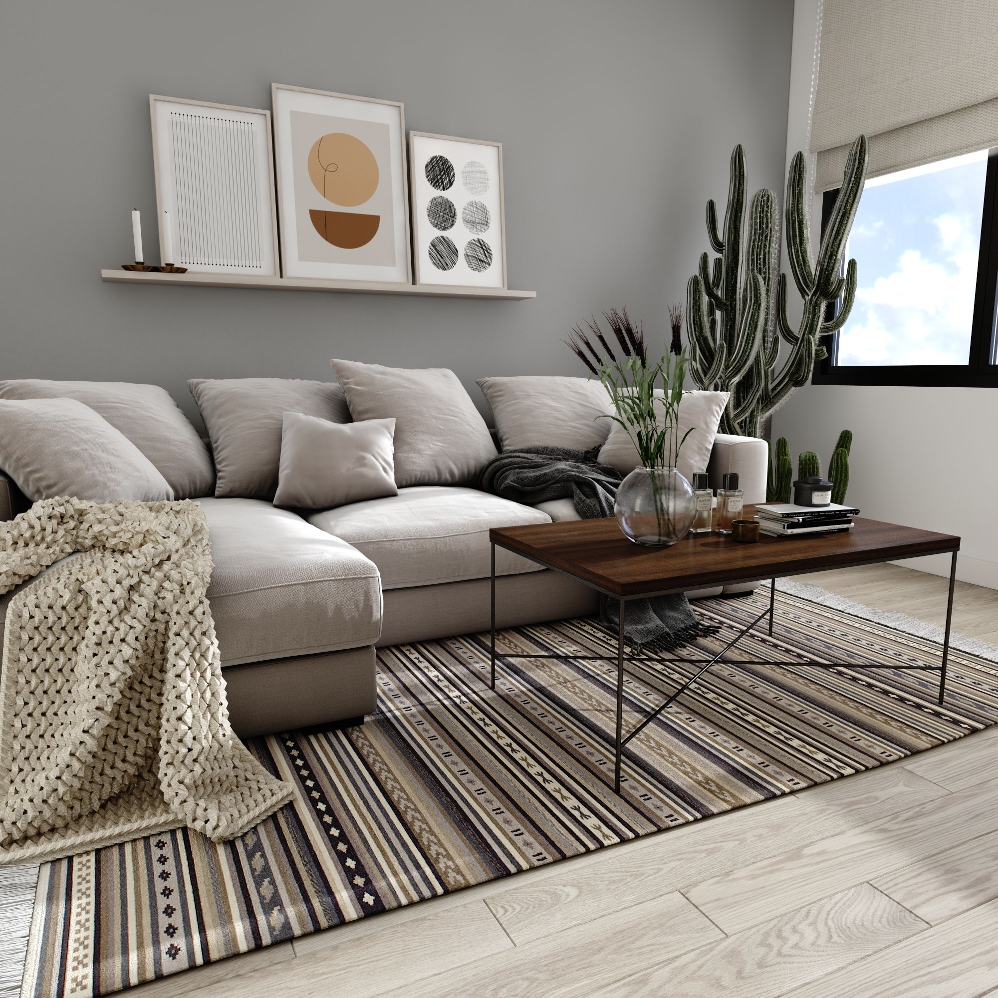 Bàn sofa X - Brown wood