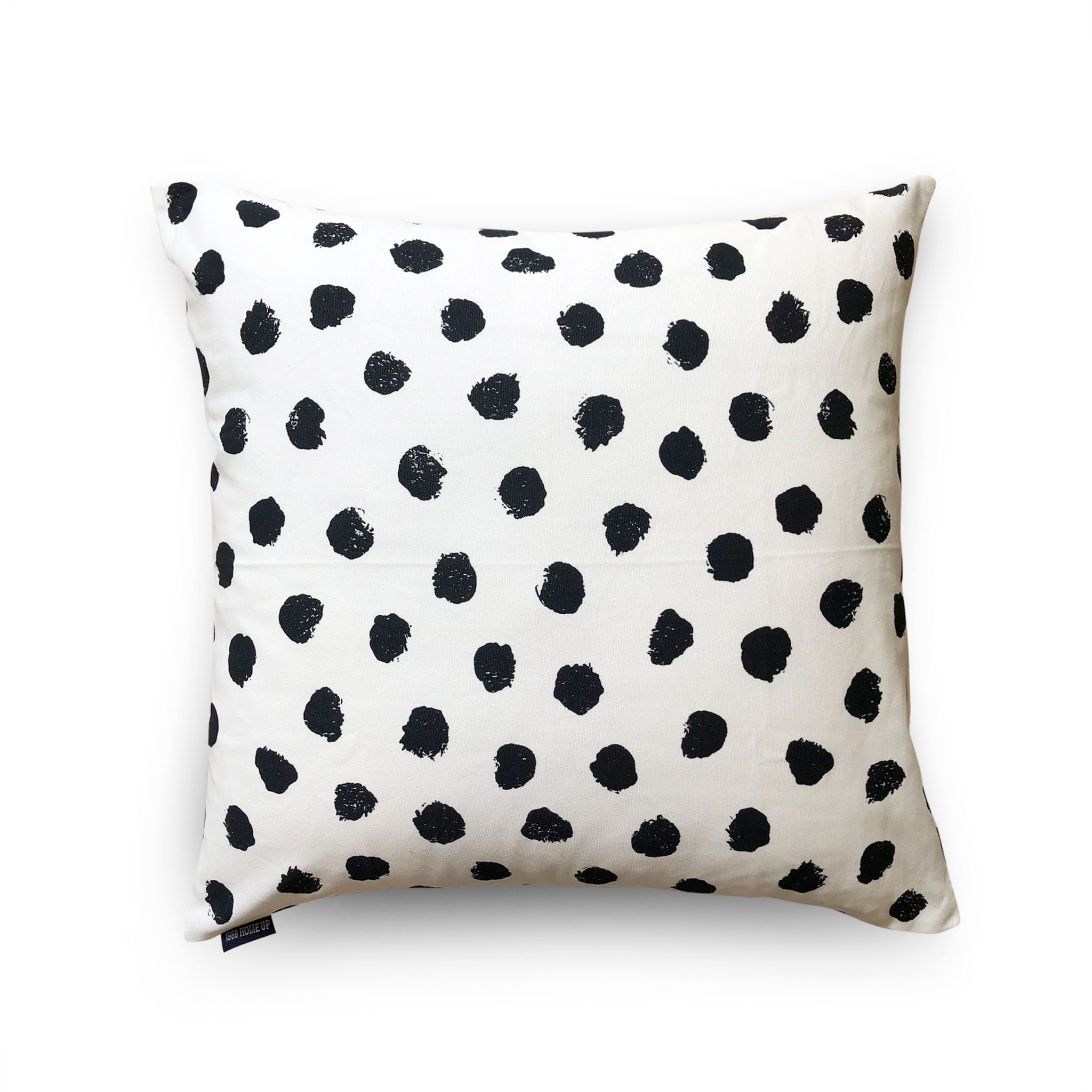 Cushion cover 70 Black balls on white