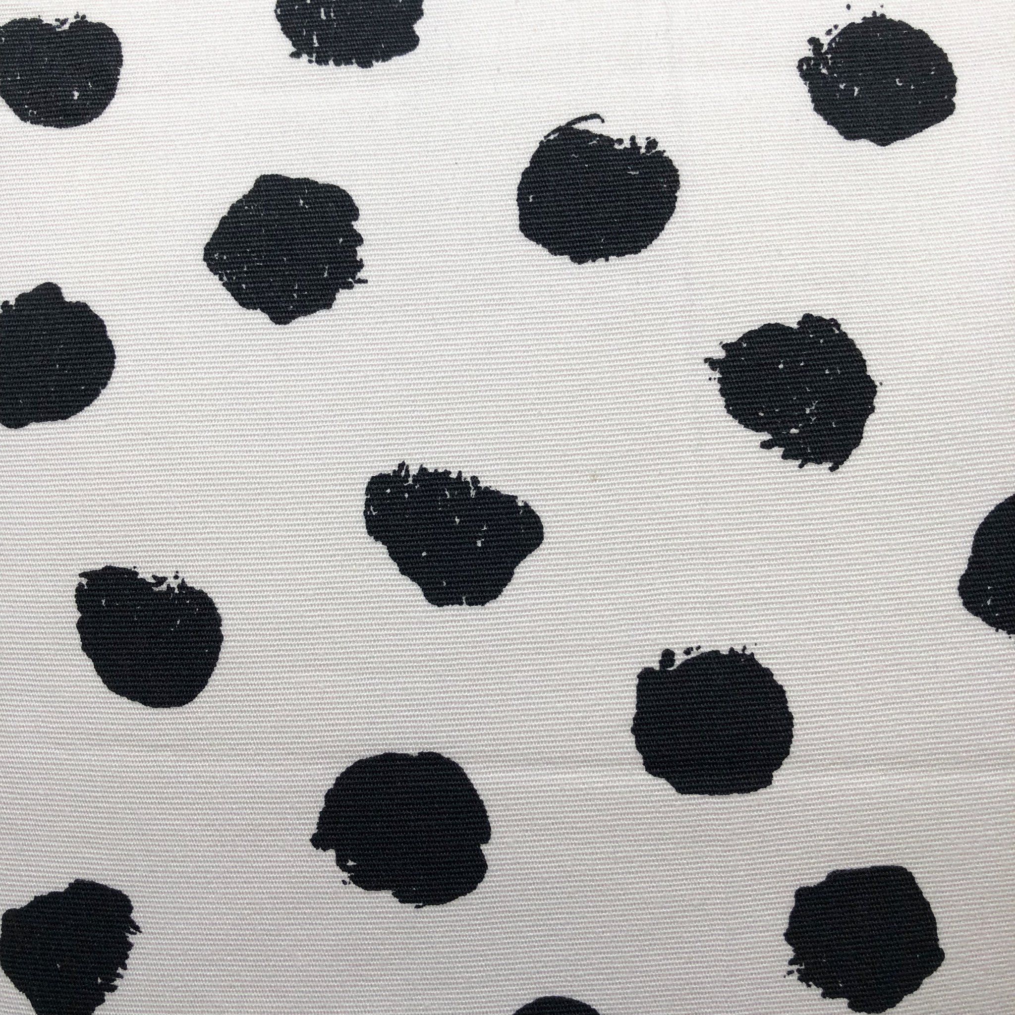 Cushion cover 70 Black balls on white