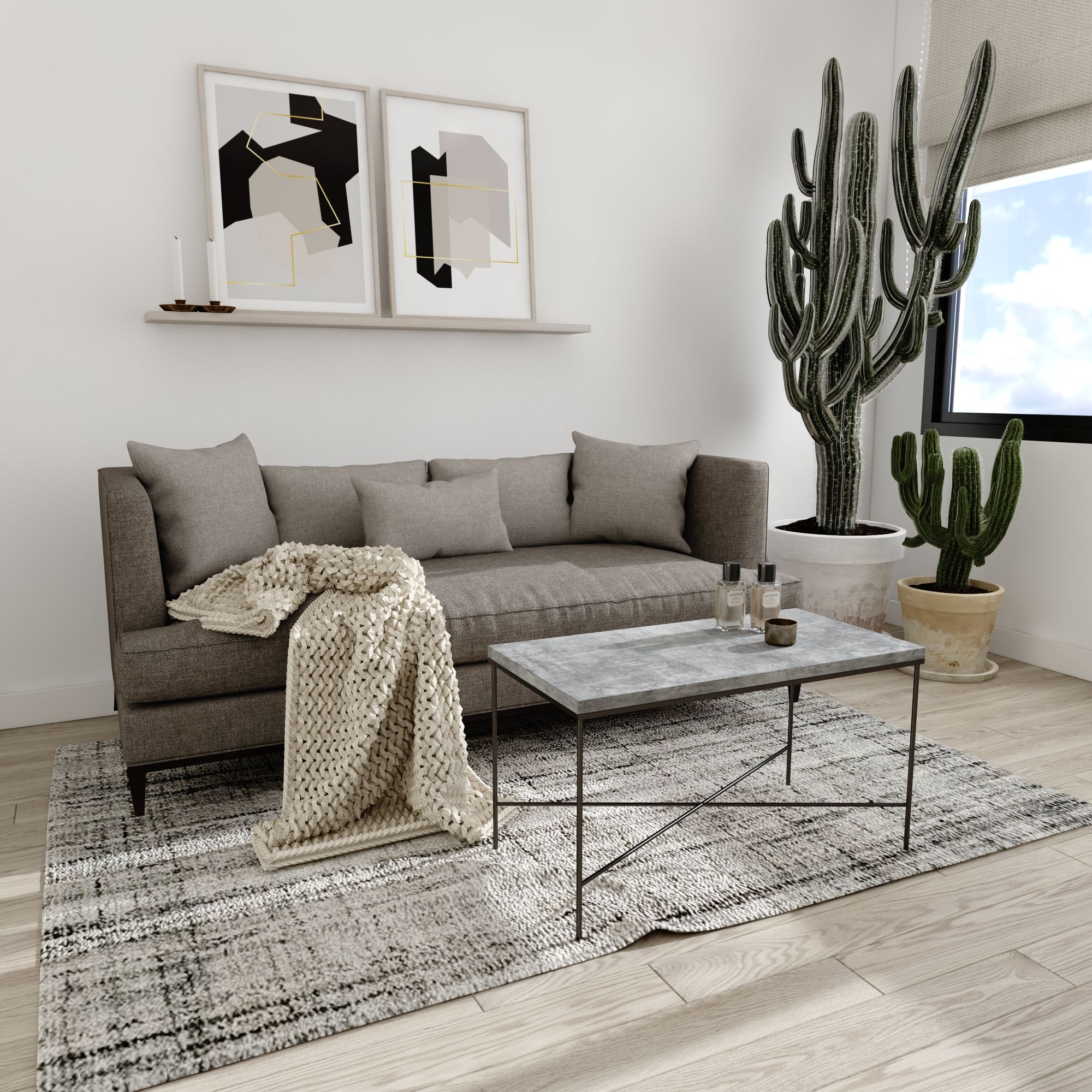 Bàn sofa X - Cement