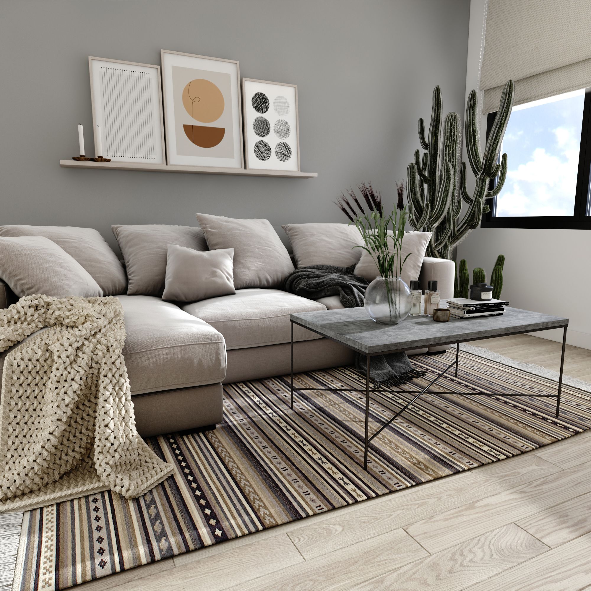 Bàn sofa X - Cement