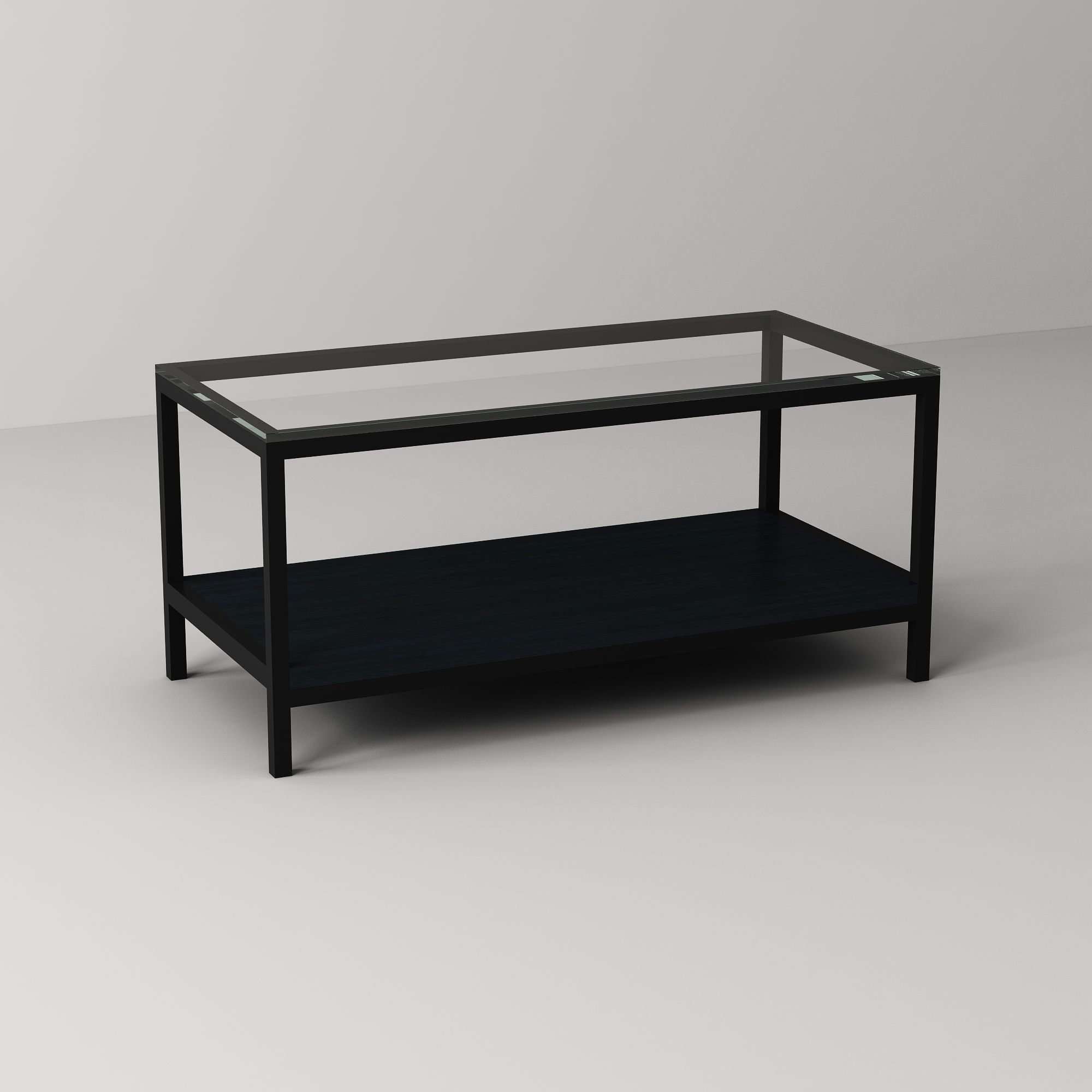 Bàn sofa kính gỗ chân đen
