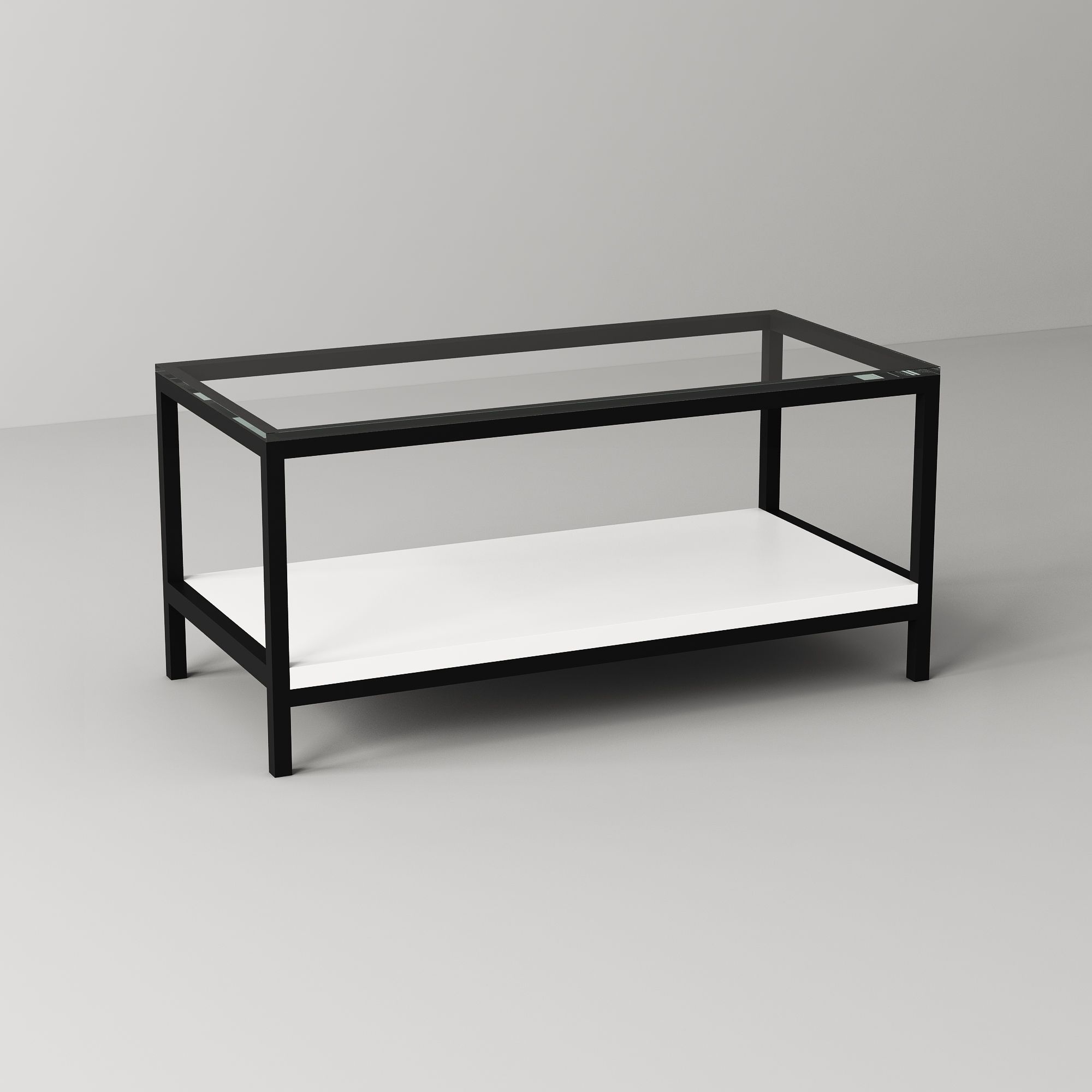 Bàn sofa kính gỗ chân đen