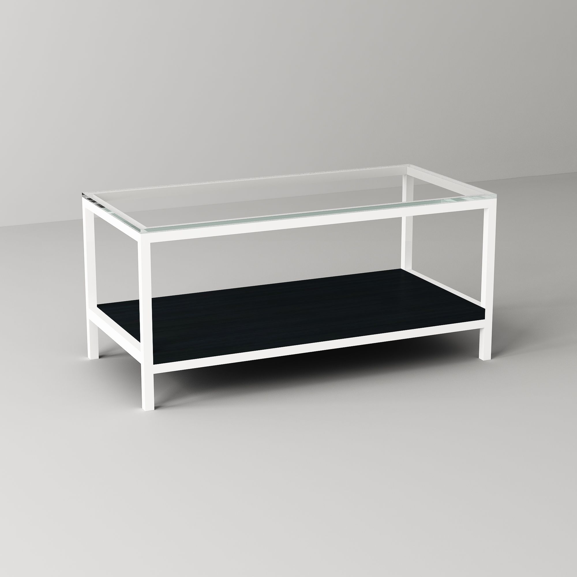 Bàn sofa kính gỗ chân trắng