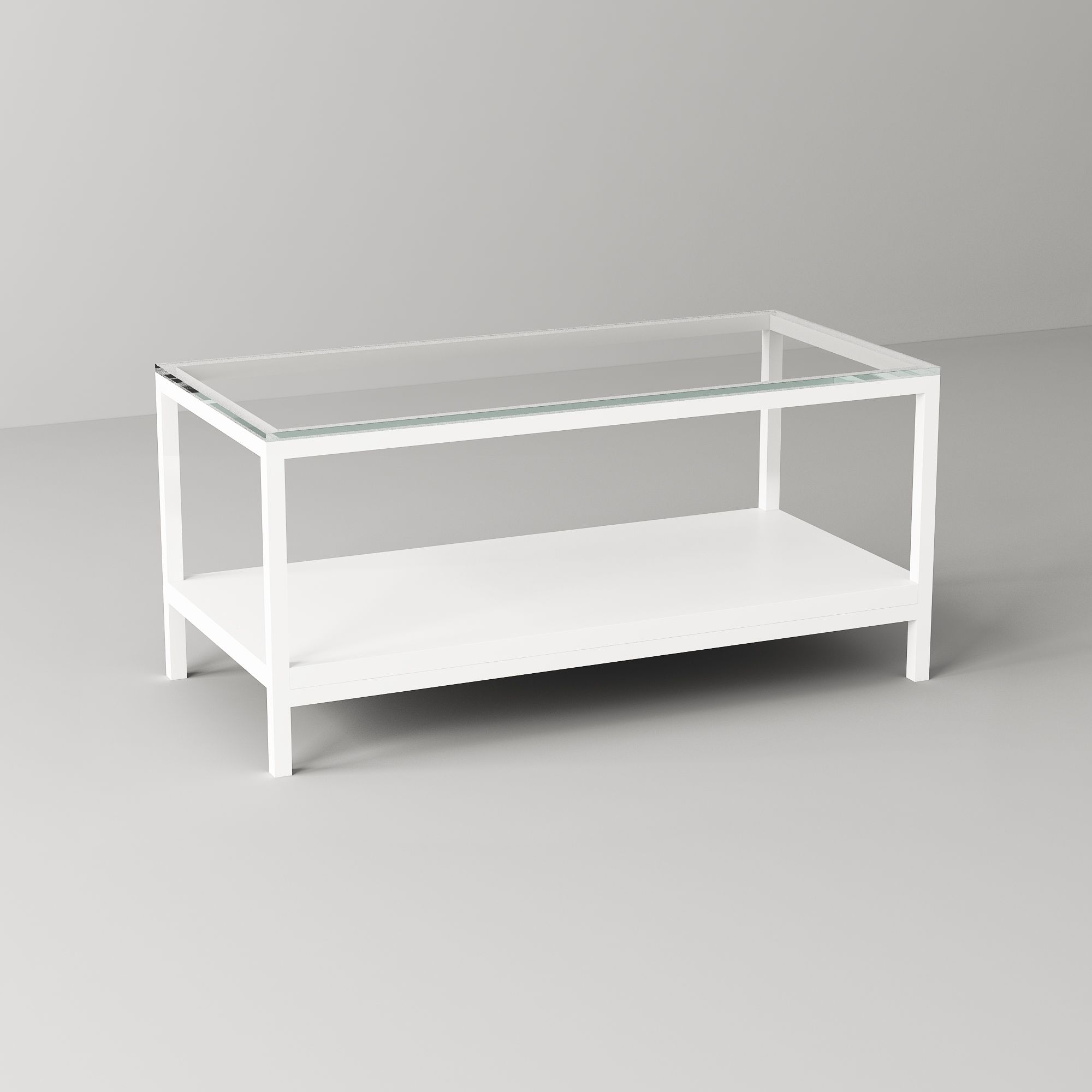 Bàn sofa kính gỗ chân trắng