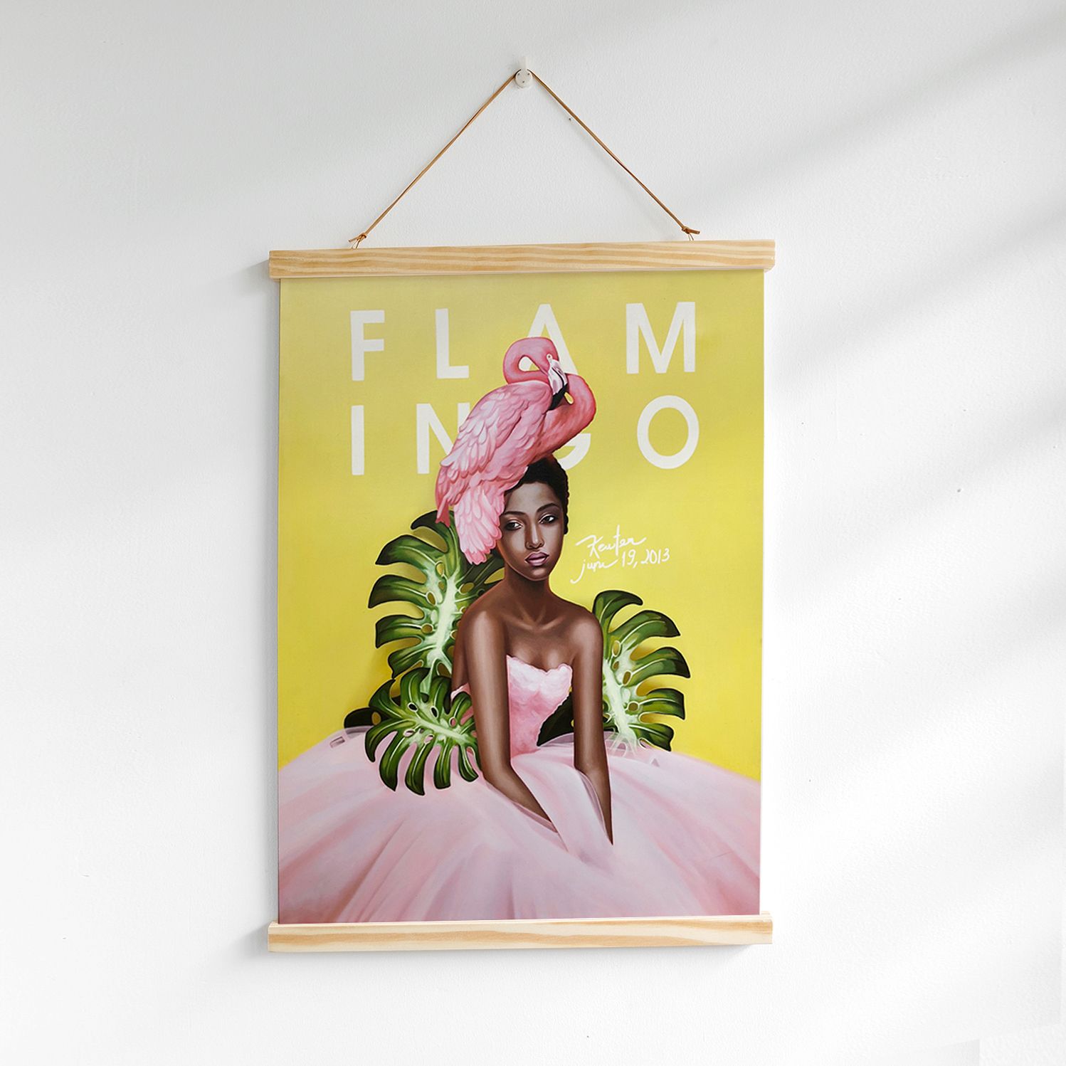 Poster nẹp gỗ Flamingo by Kewtea