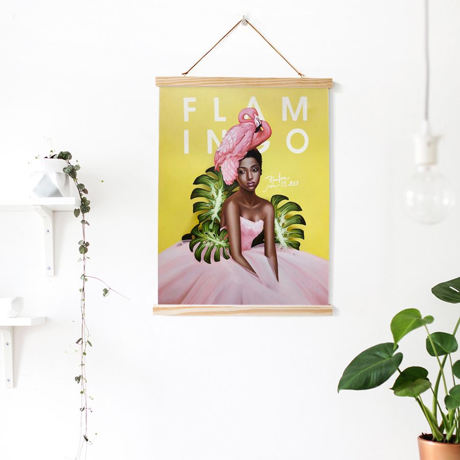 Poster nẹp gỗ Flamingo by Kewtea
