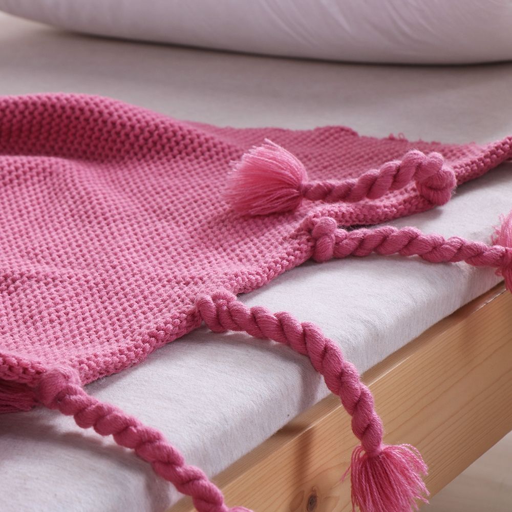 Mền sofa đuôi thừng - Pink