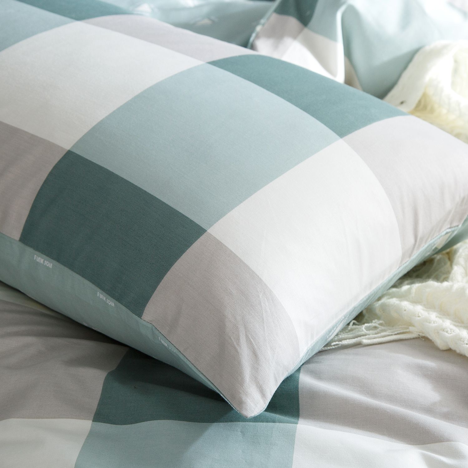 Pillow case 167 Vintage green checkerboard
