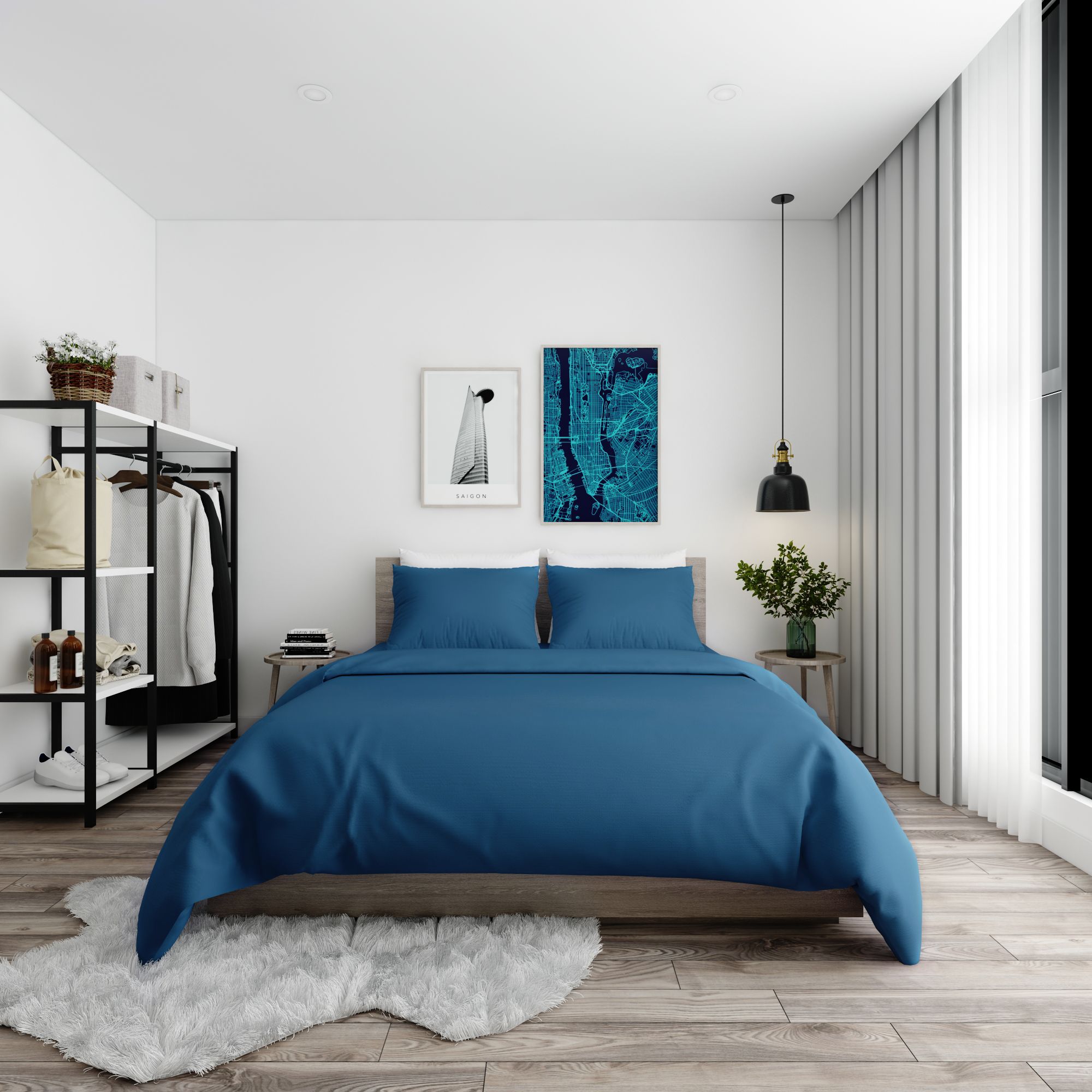 Bộ ga giường Standard 19 Habour blue