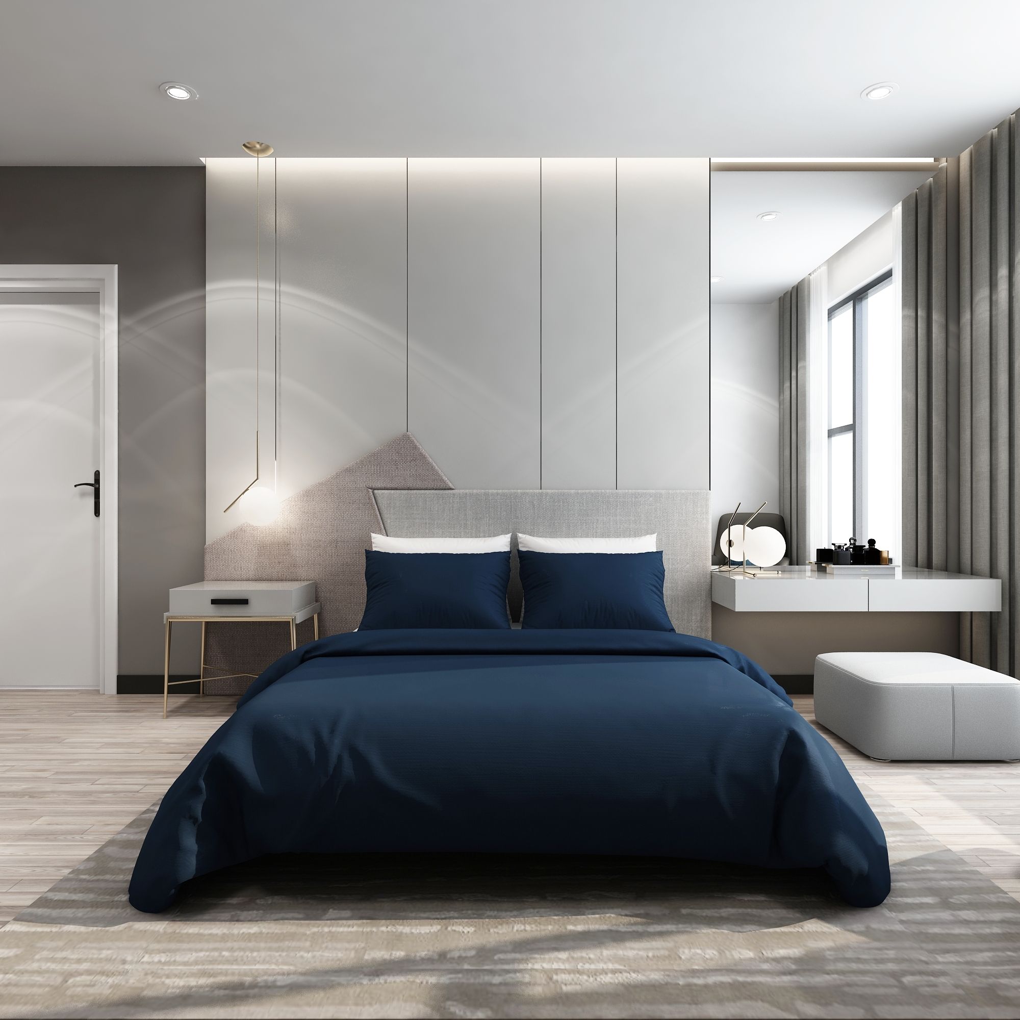 Bộ ga giường Premium 24 Navy blue