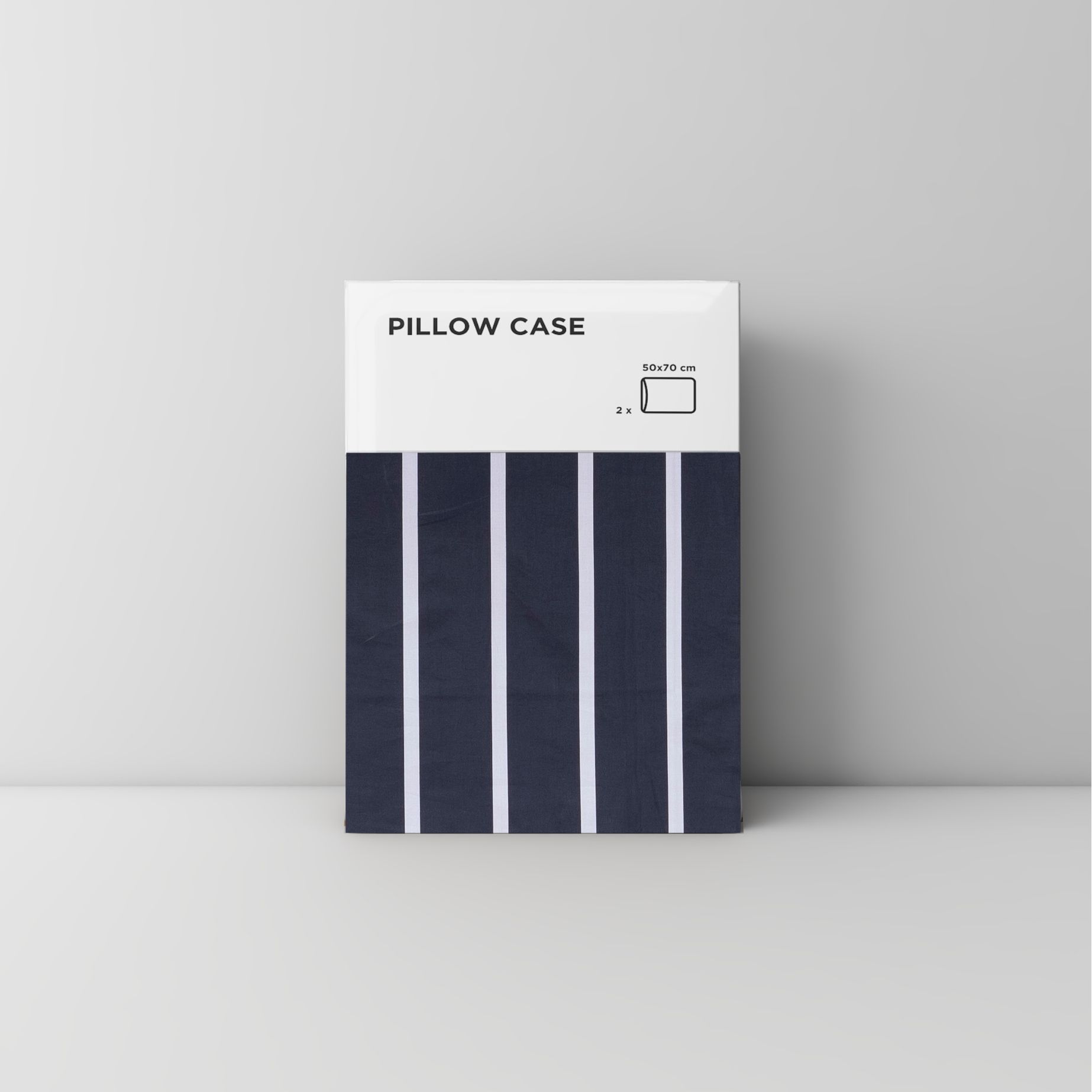Pillow case 057 White stripe on navy