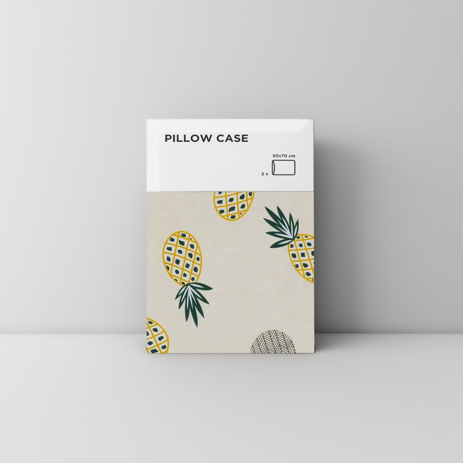 Pillow case 127 Yellow pineapples