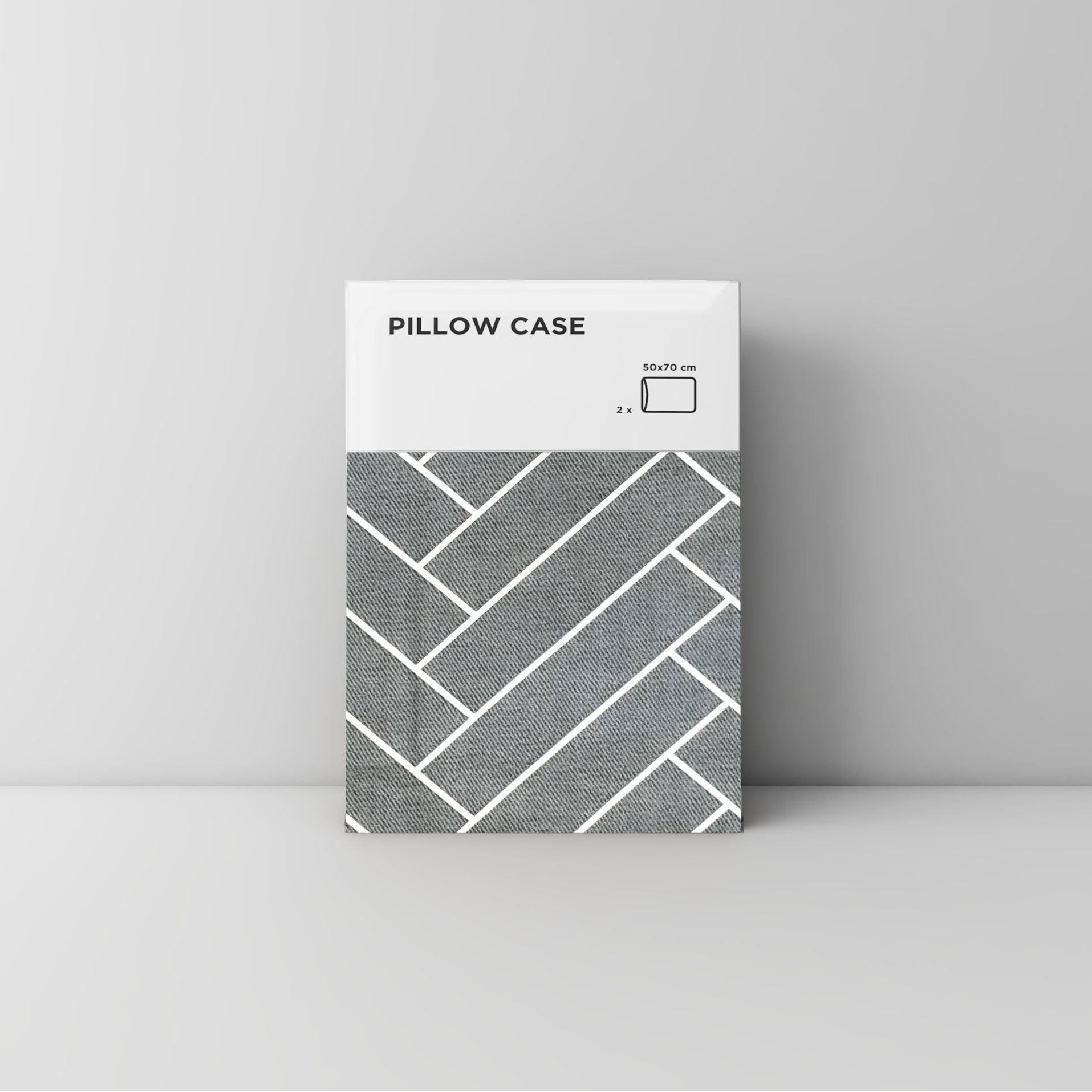 Pillow case 137 Grey interwoven
