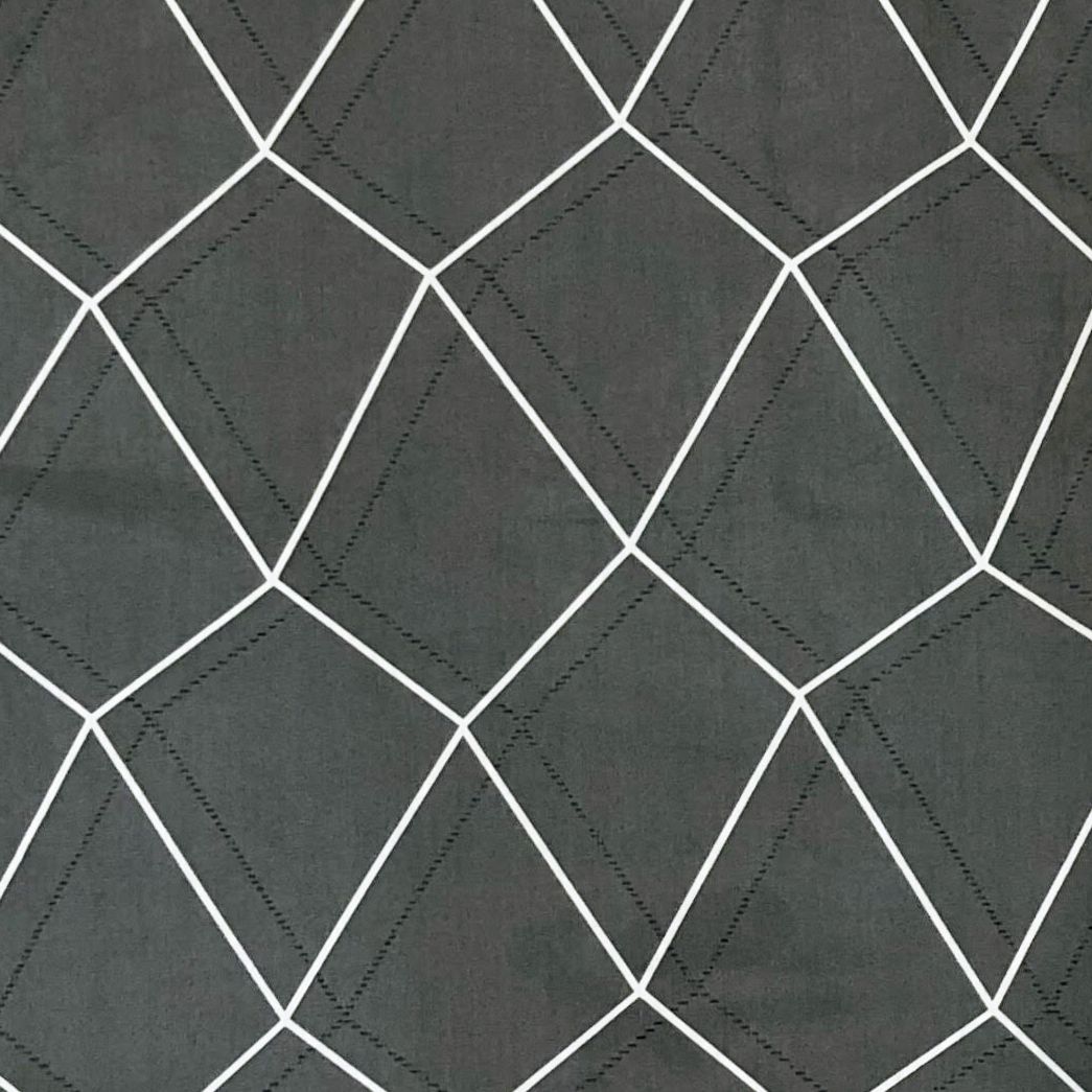 Pillow case 139 White grid on dark grey