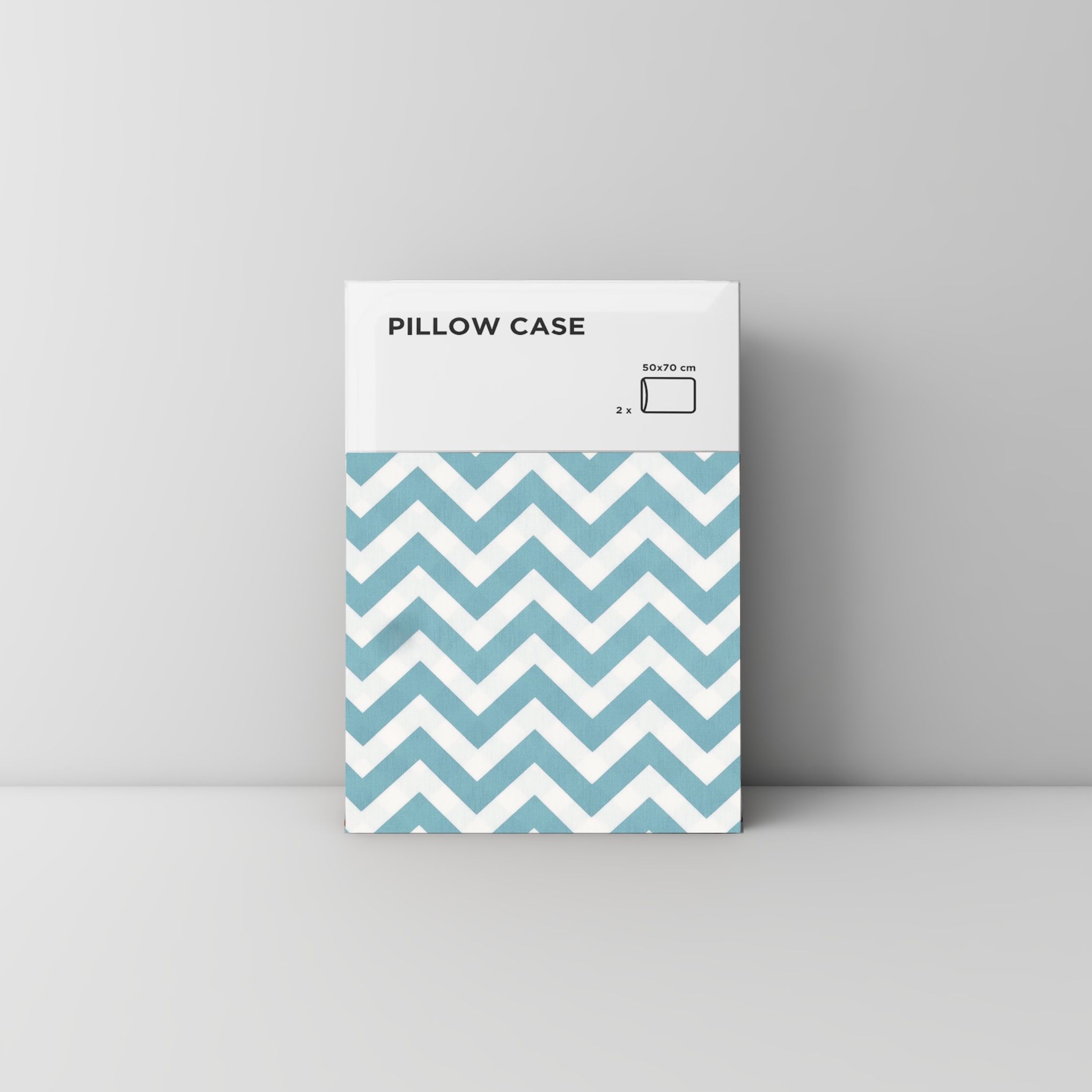 Pillow case 154 Mint white ziczac