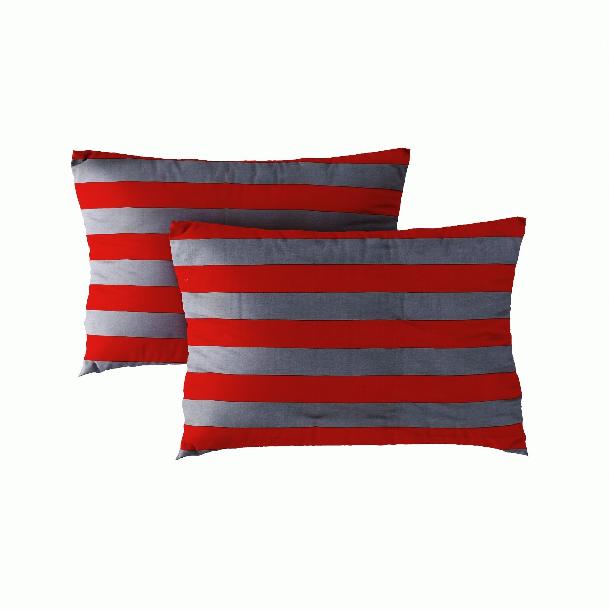 Pillow case 155 Red and dark grey stripe