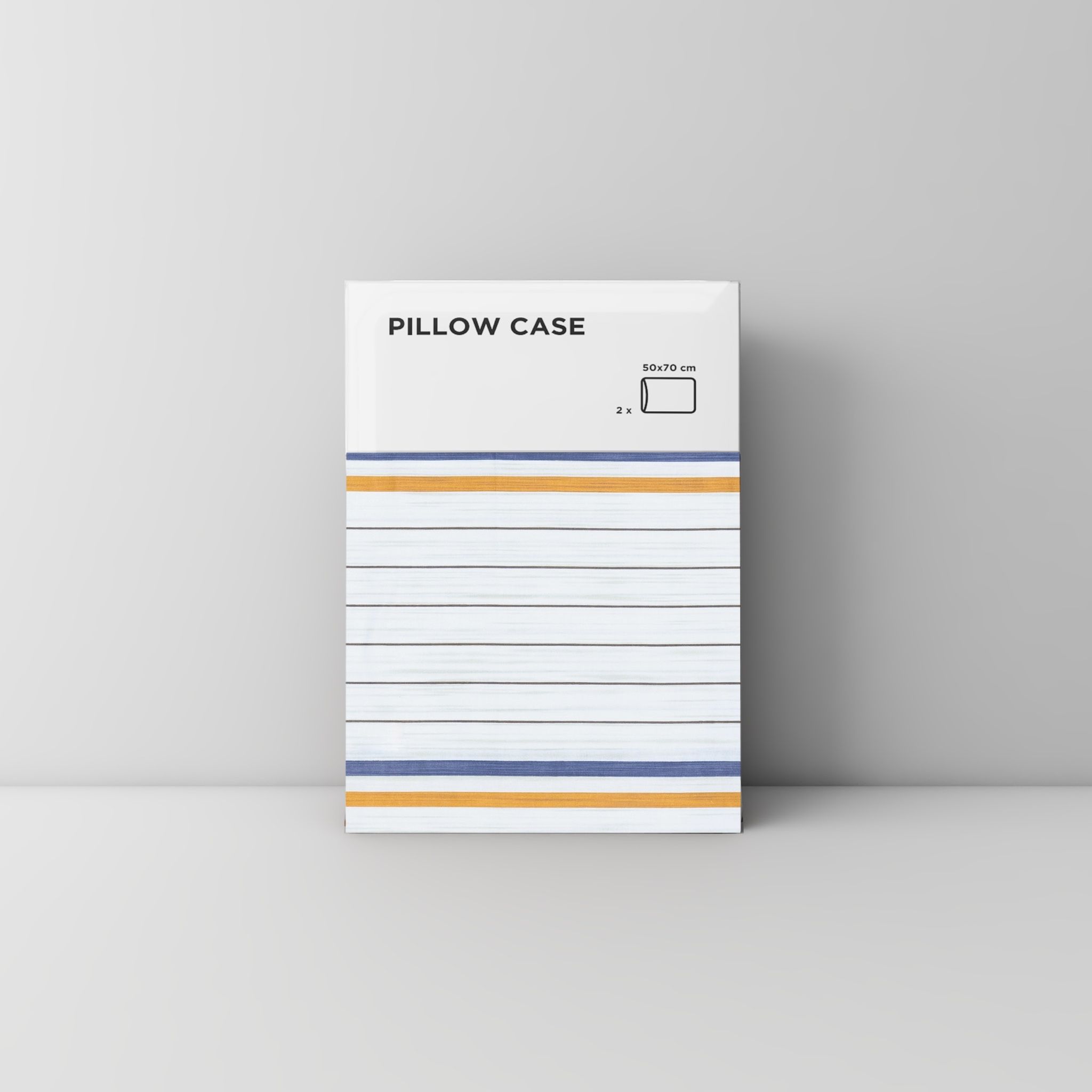Pillow case 159 Simple yellow and navy stripe