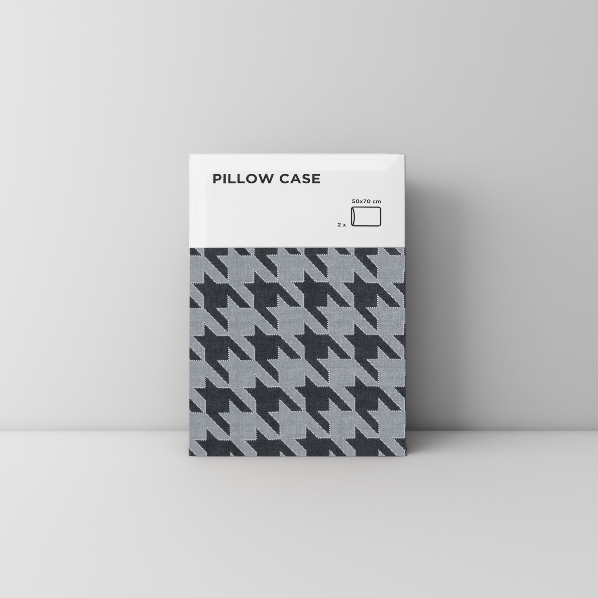 Pillow case 163 Houndstooth on grey