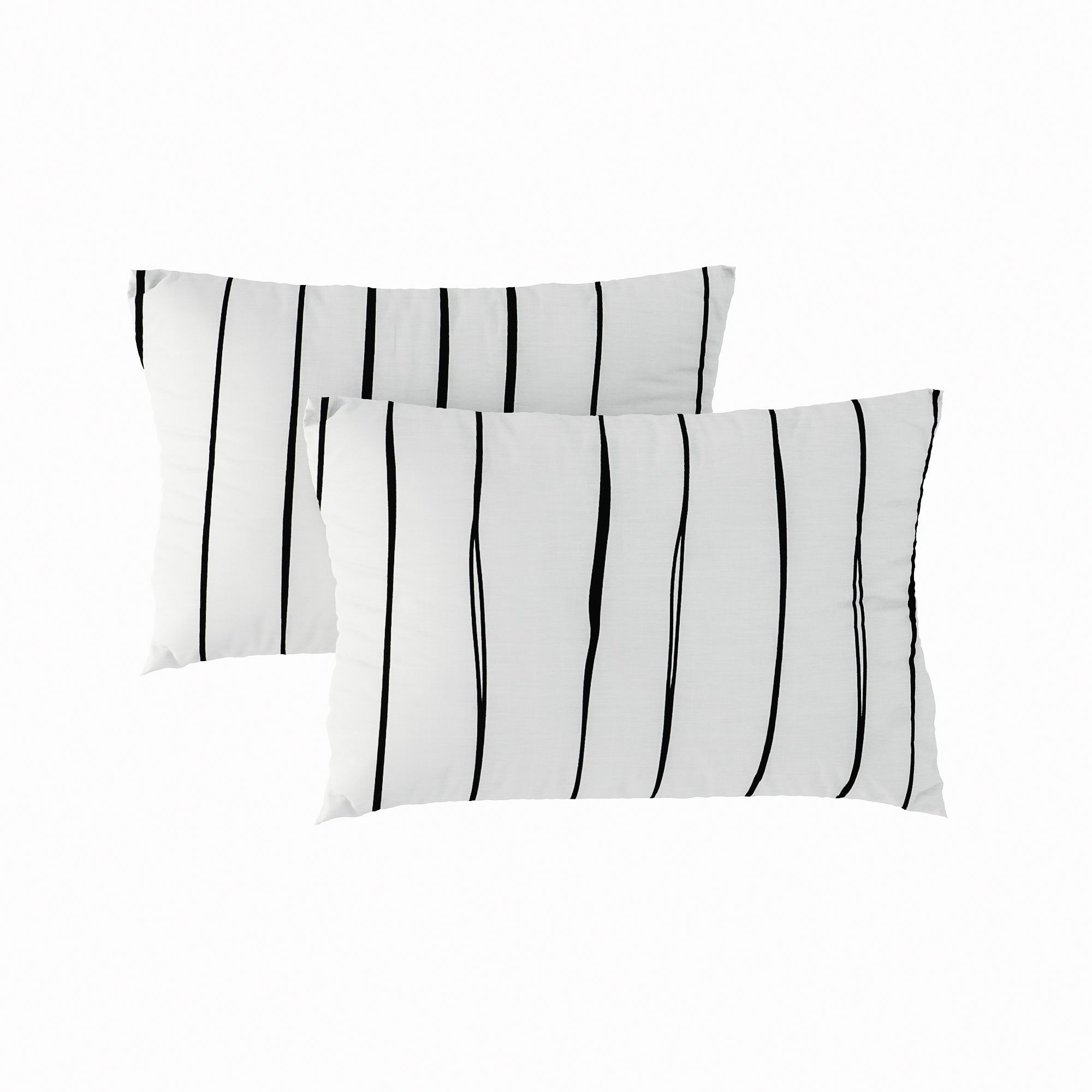 Pillow case 164 BW hand painted stripe