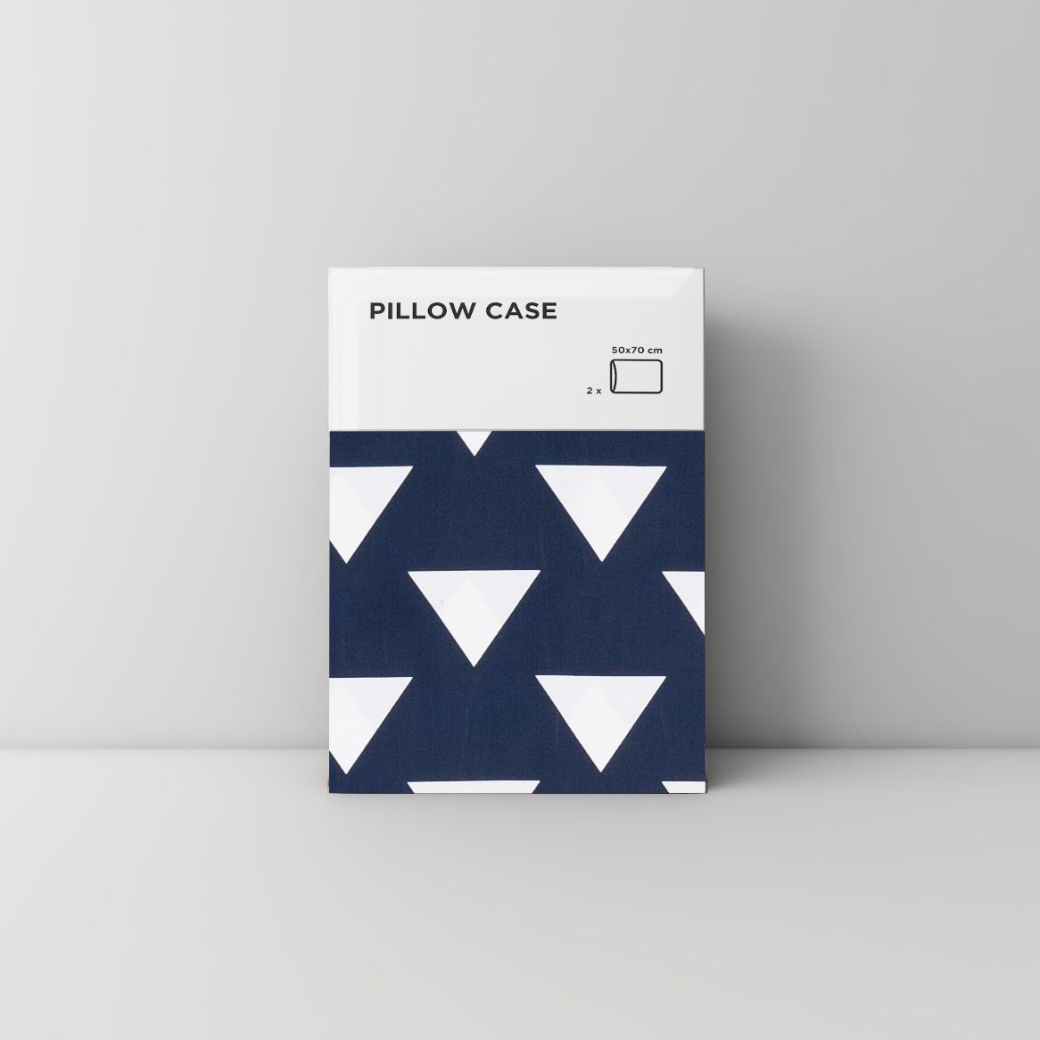 Pillow case 168 White triangle on navy