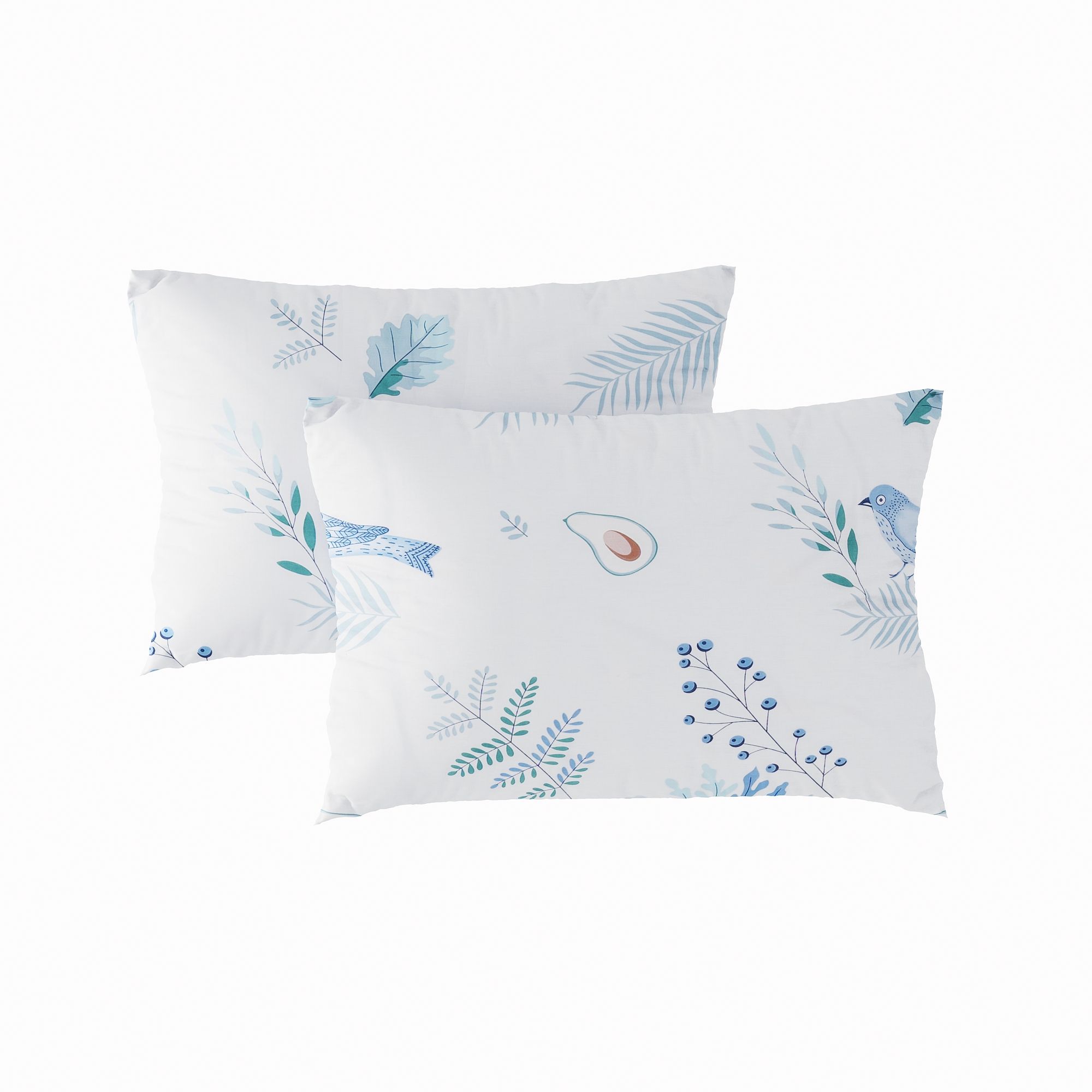 Pillow case 171 Blue avocado & bird