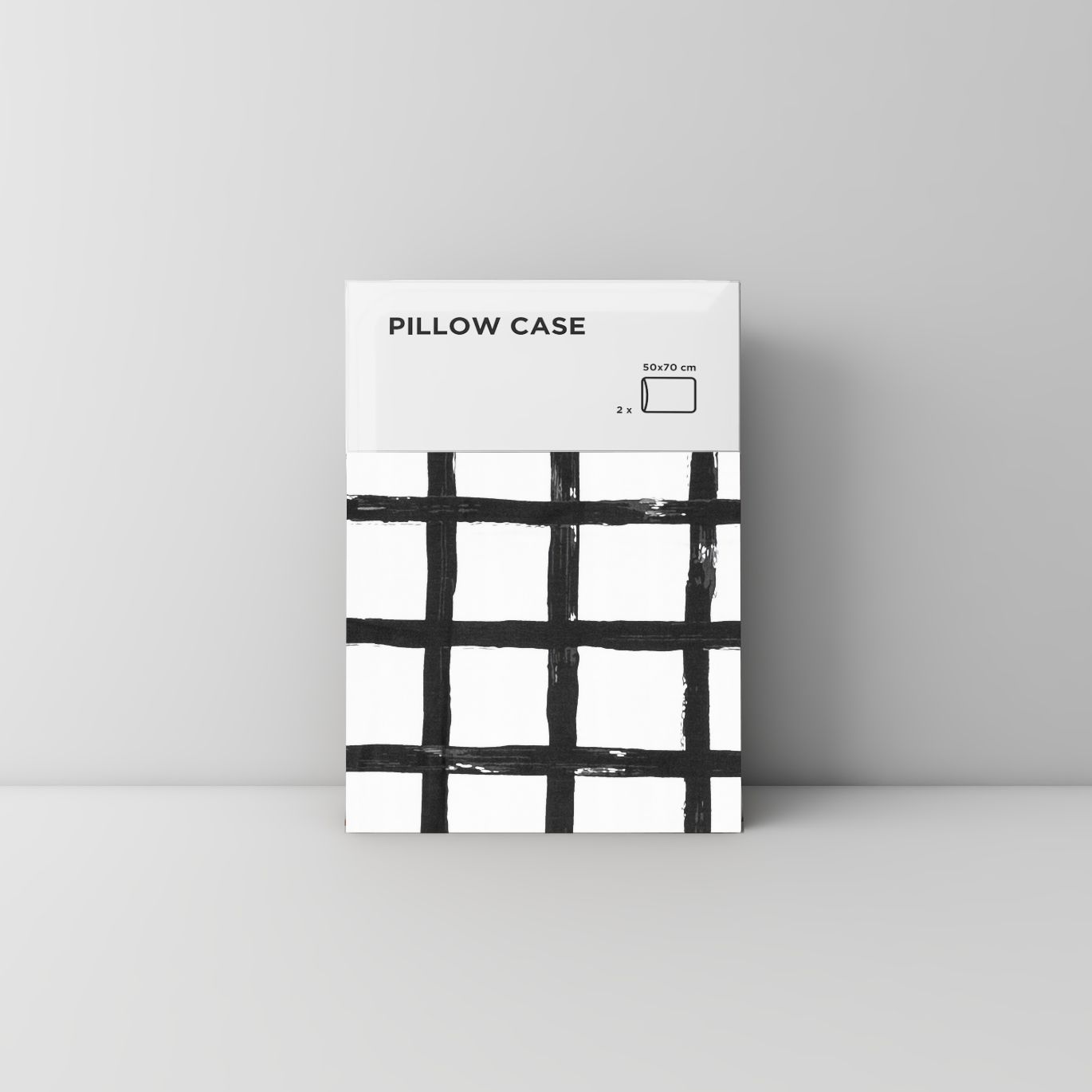 Pillow case 172 Black grid on white