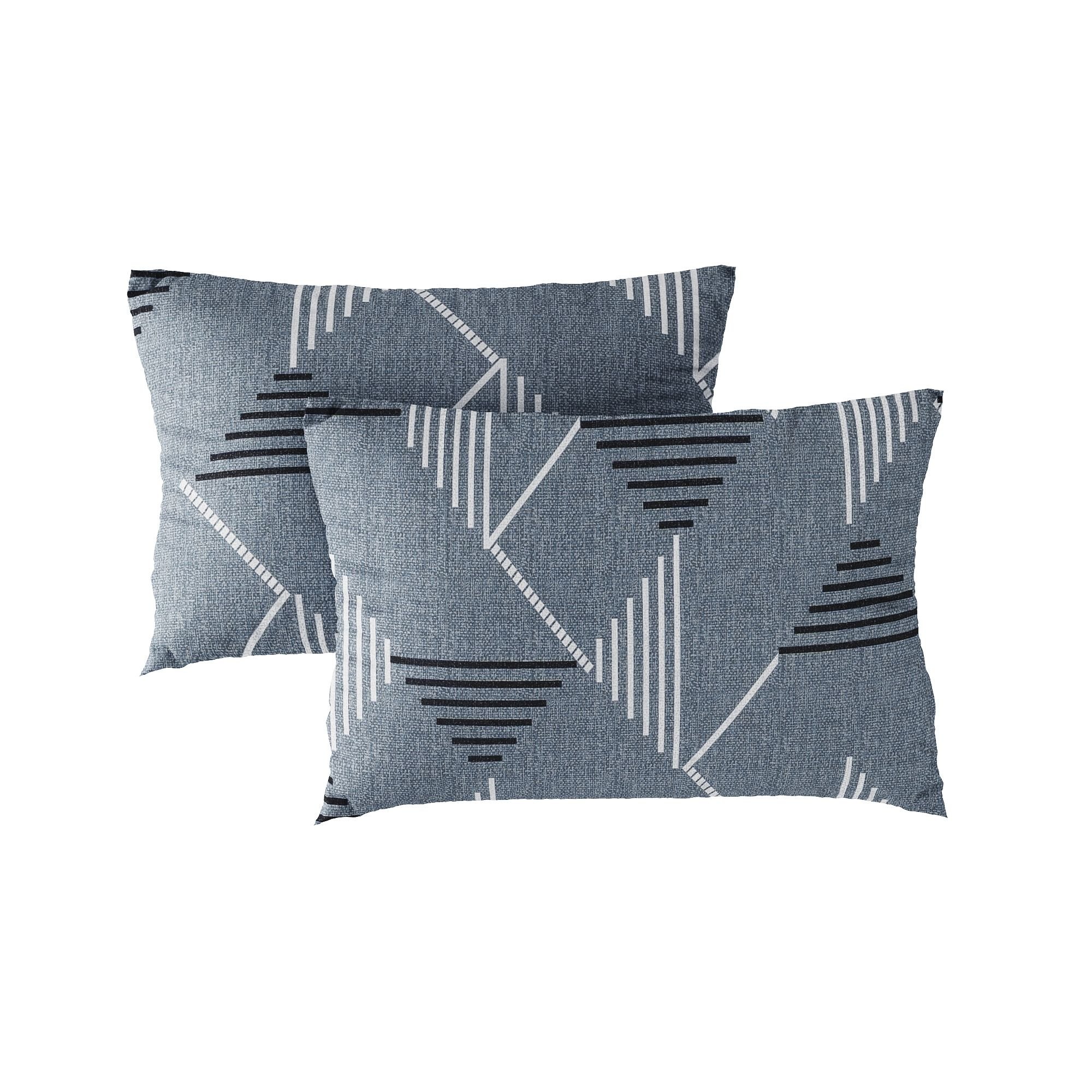 Pillow case 185 Basic stripe on grey blue