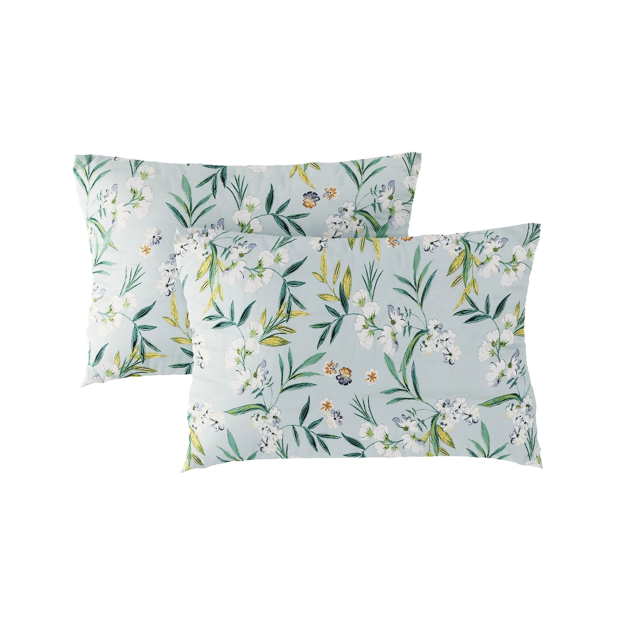 Pillow case 191 Flowers on light blue