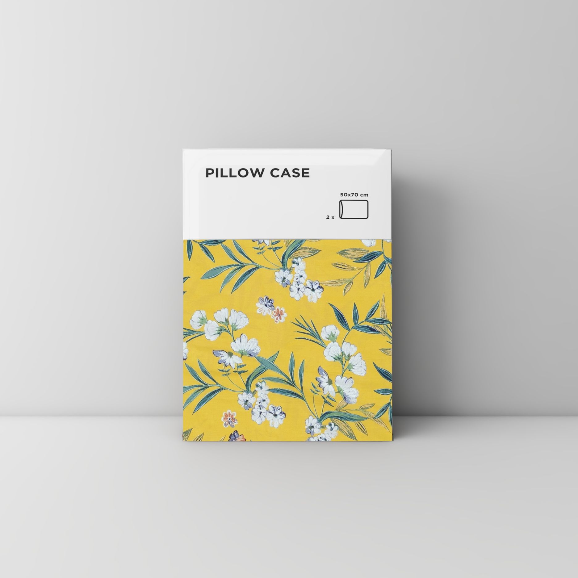 Pillow case 192 Flowers on yellow