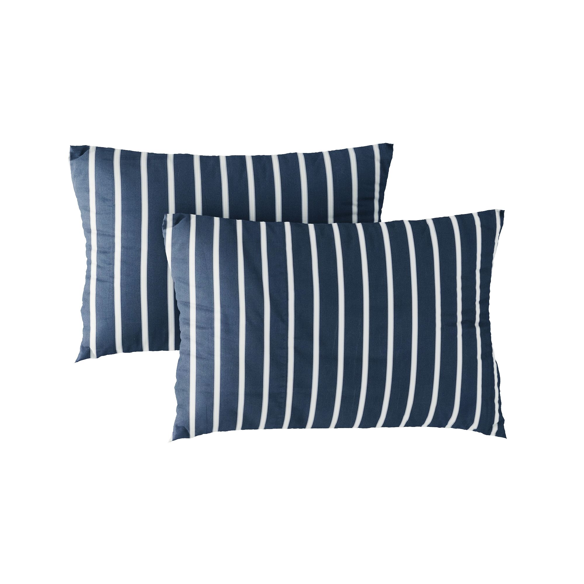 Pillow case 200 Navy and White Stripes