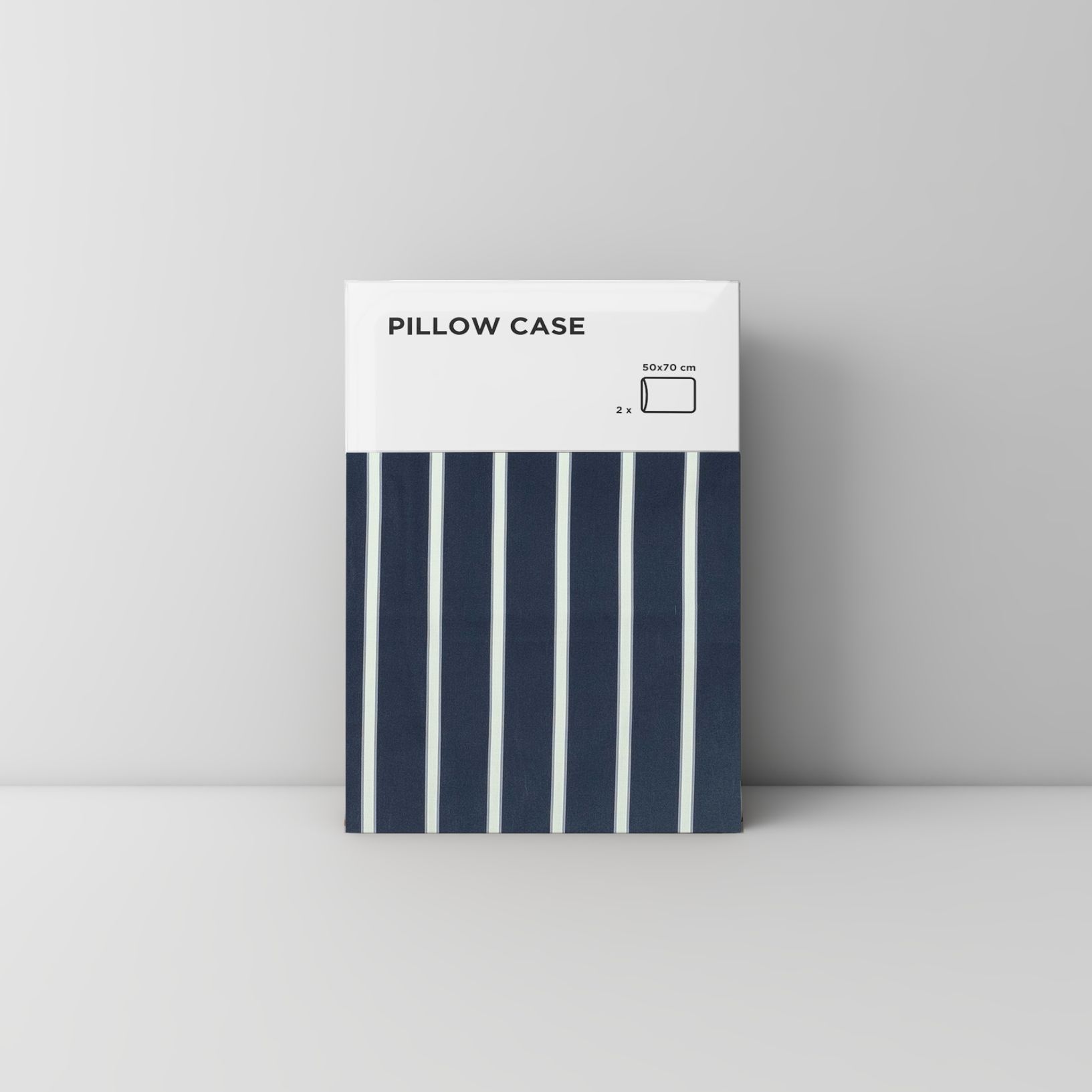 Pillow case 200 Navy and White Stripes